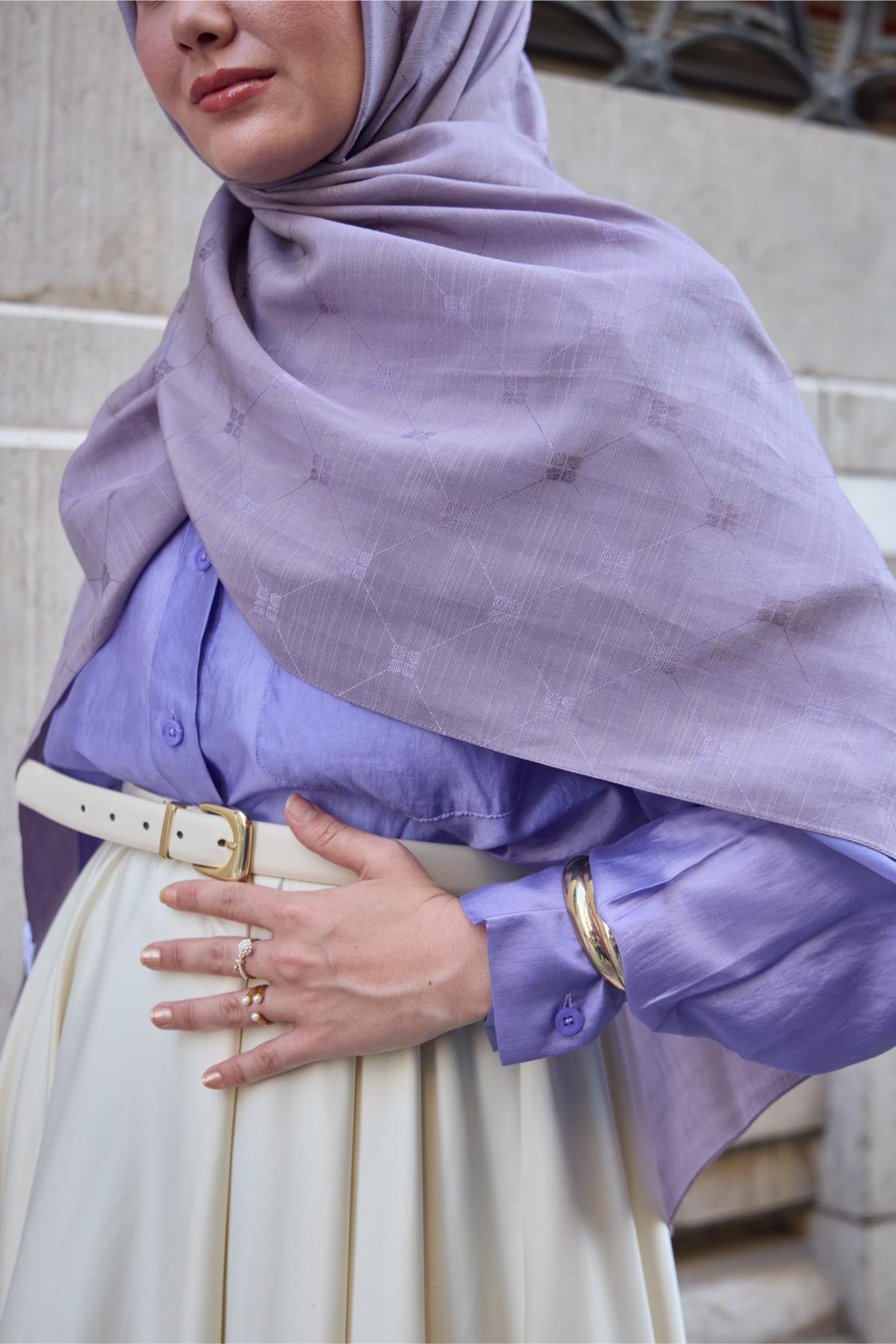 Silk Home Monogram Pamuk İpek Şal 461001-17