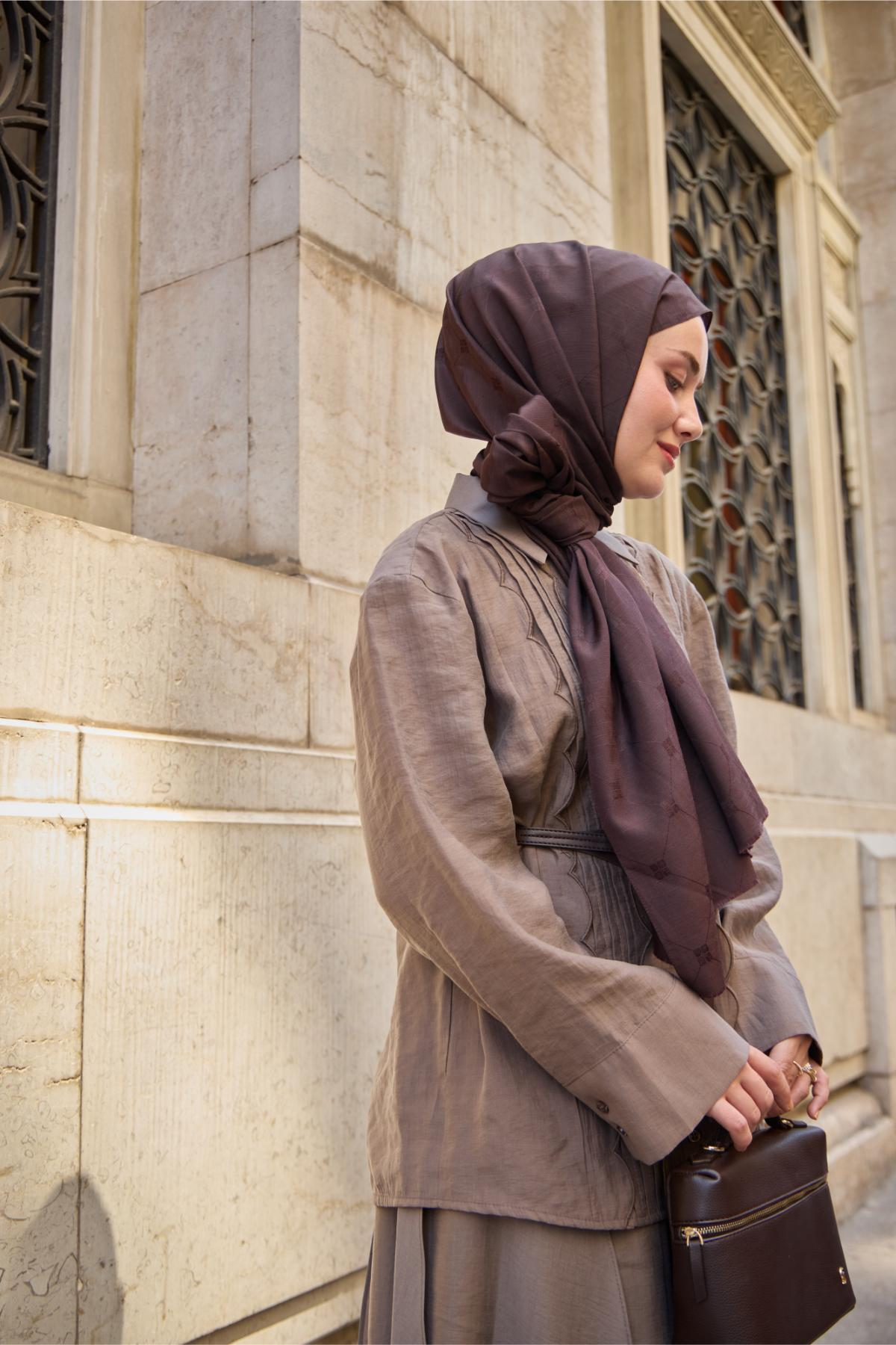 Silk Home Monogram Pamuk İpek Şal 461001-20