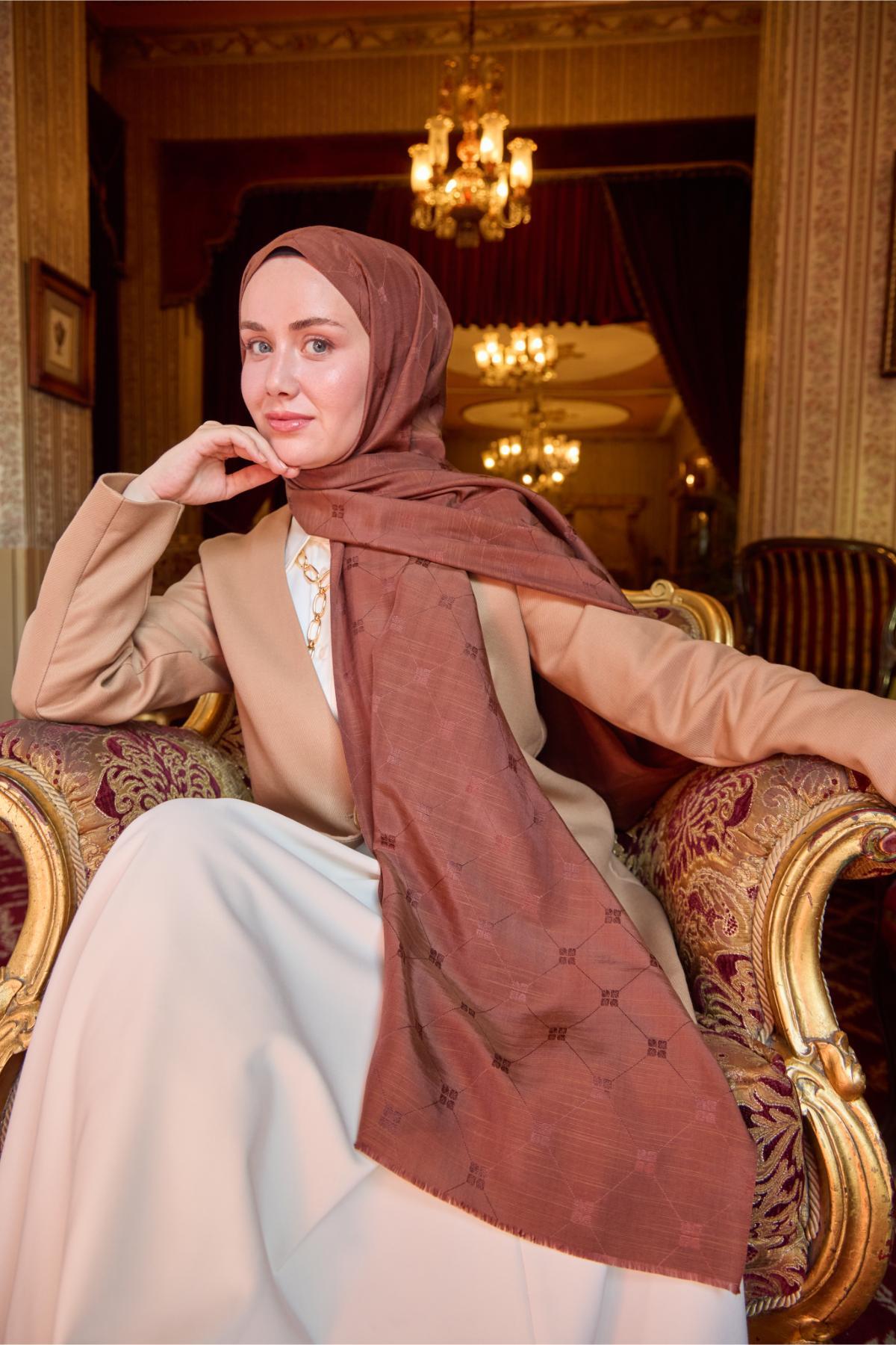 Silk Home Monogram Pamuk İpek Şal 461001-22