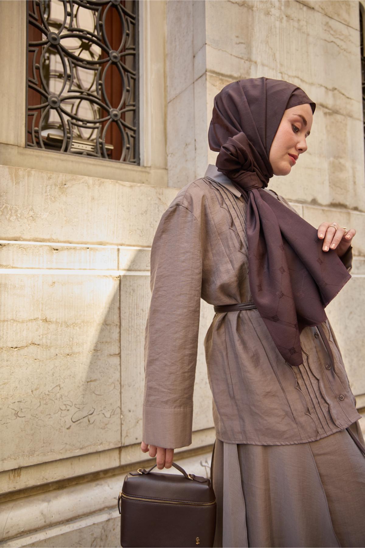 Silk Home Monogram Pamuk İpek Şal 461001-20