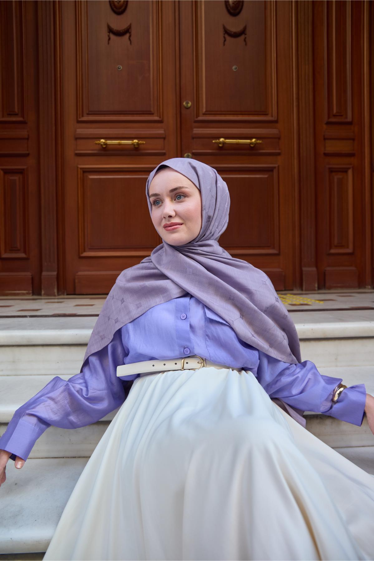 Silk Home Monogram Pamuk İpek Şal 461001-17