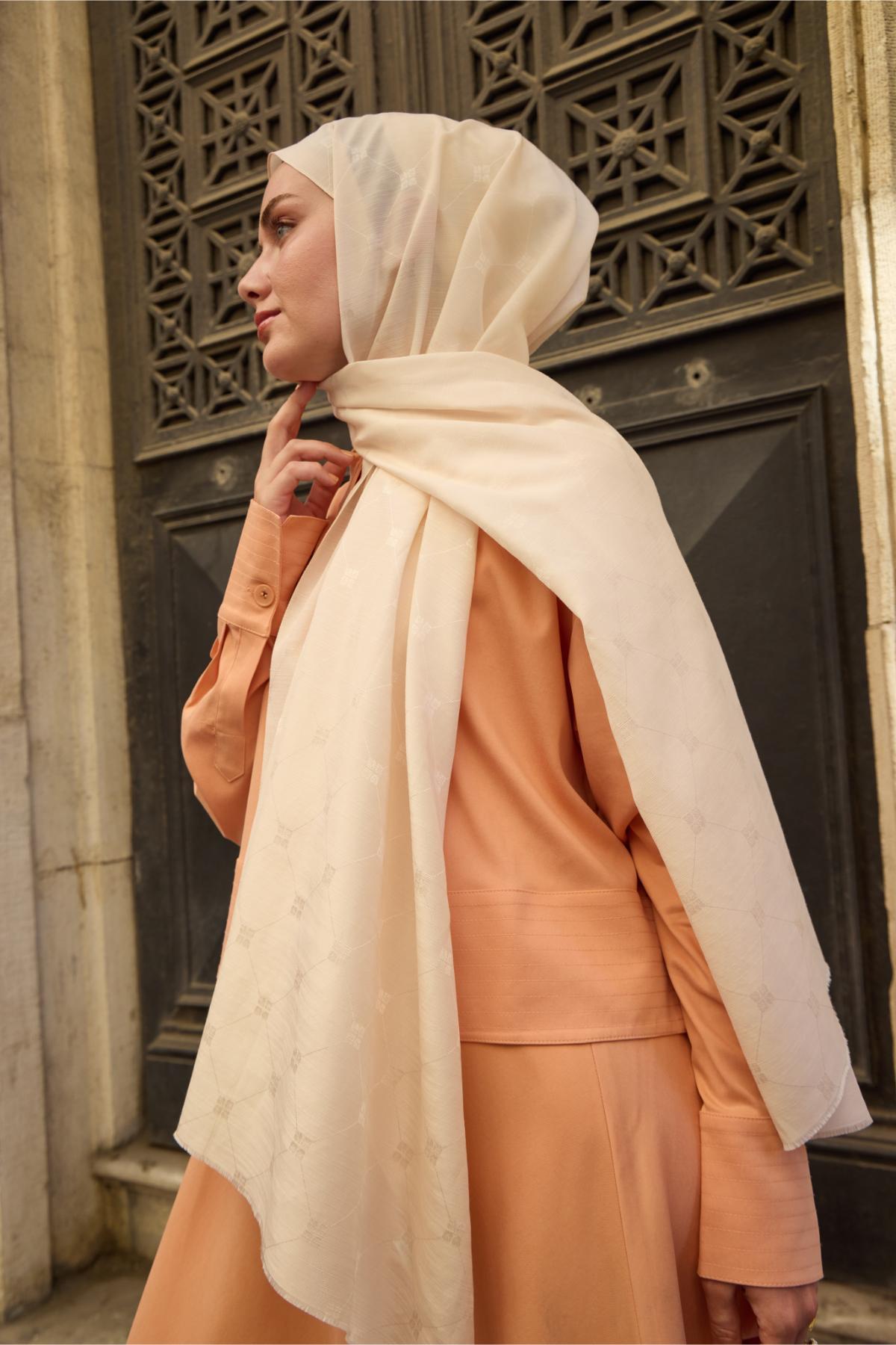 Silk Home Monogram Pamuk İpek Şal 461001-14