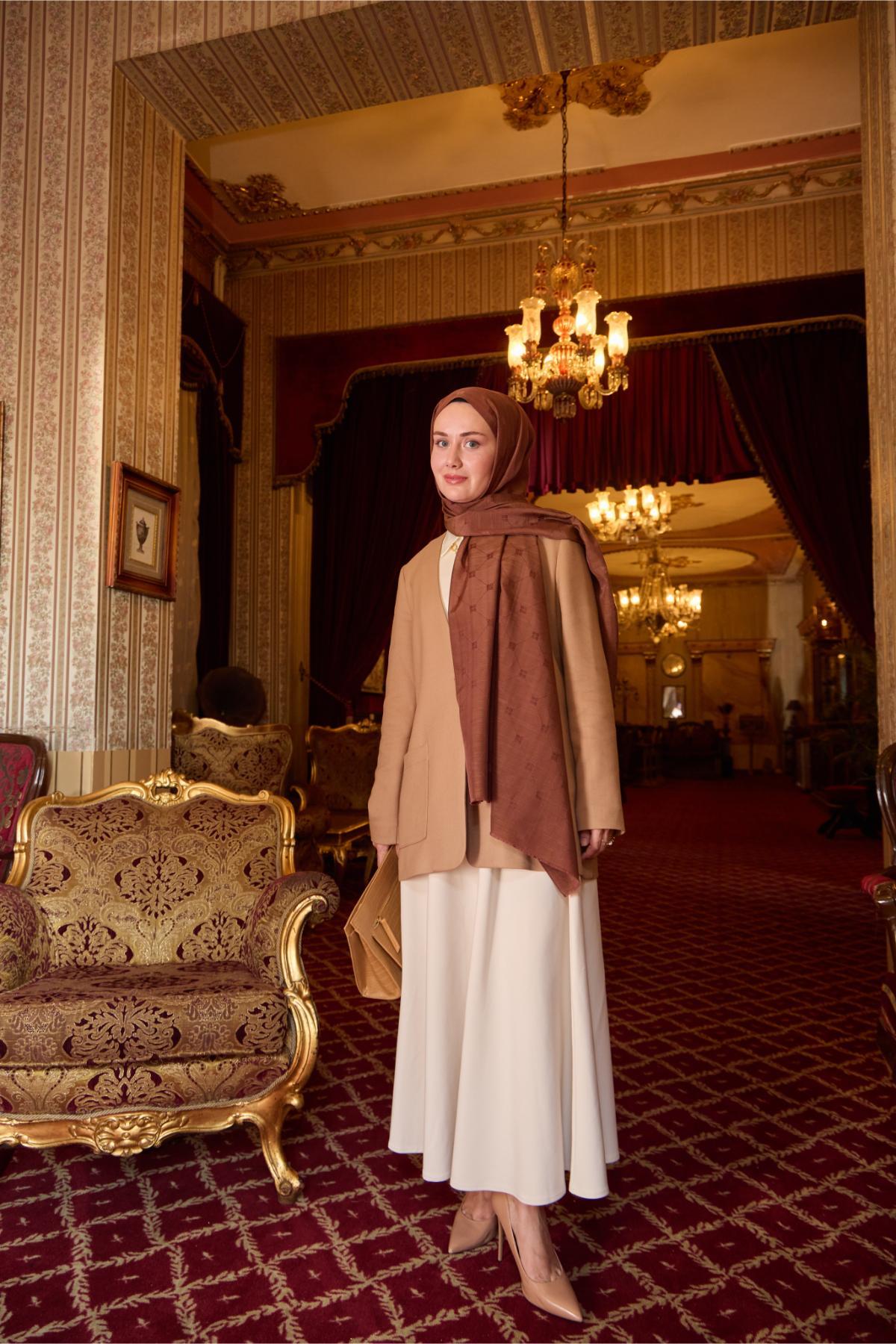 Silk Home Monogram Pamuk İpek Şal 461001-22