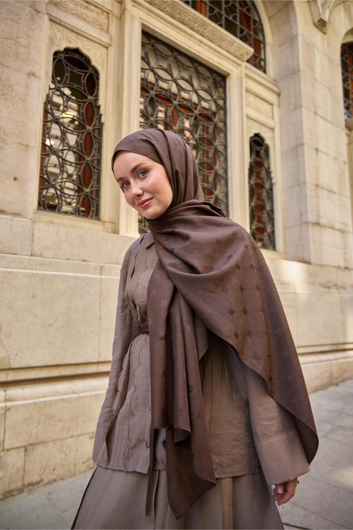 Silk Home Monogram Pamuk İpek Şal 461001-23