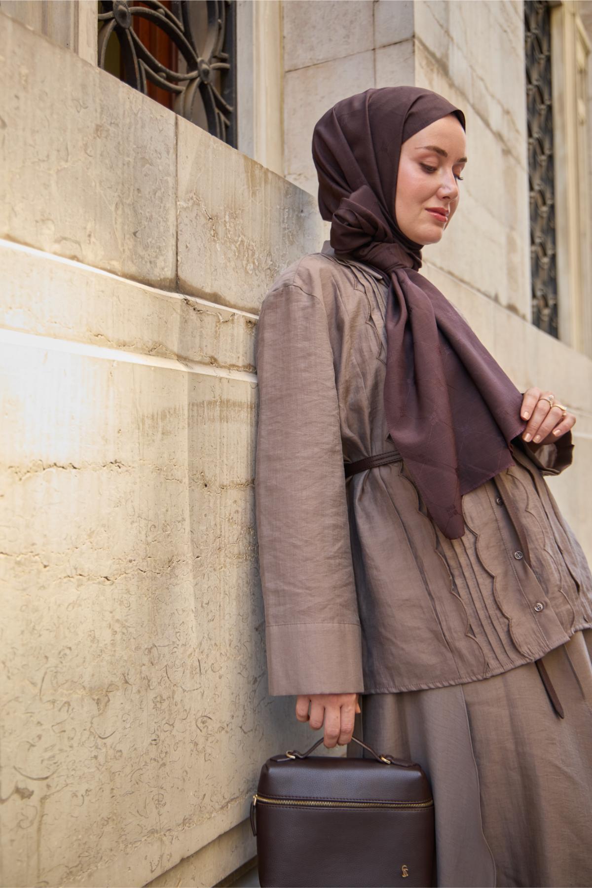 Silk Home Monogram Pamuk İpek Şal 461001-20