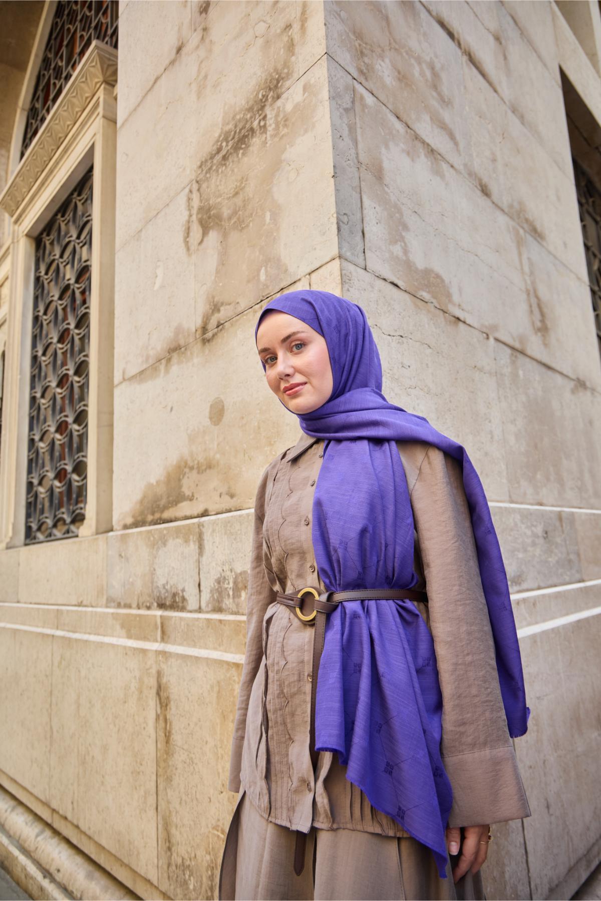 Silk Home Monogram Pamuk İpek Şal 461001-10