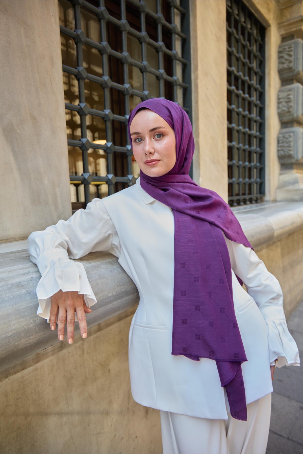 Silk Home Monogram Pamuk İpek Şal 461001-04