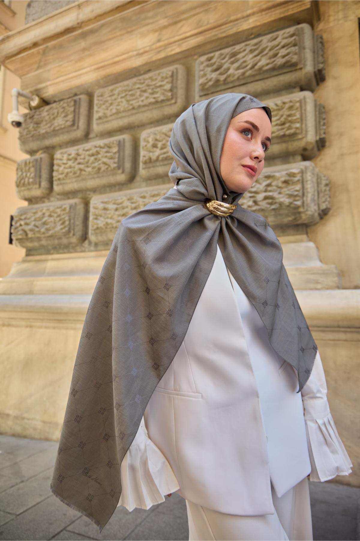 Silk Home Monogram Pamuk İpek Şal 461001-07