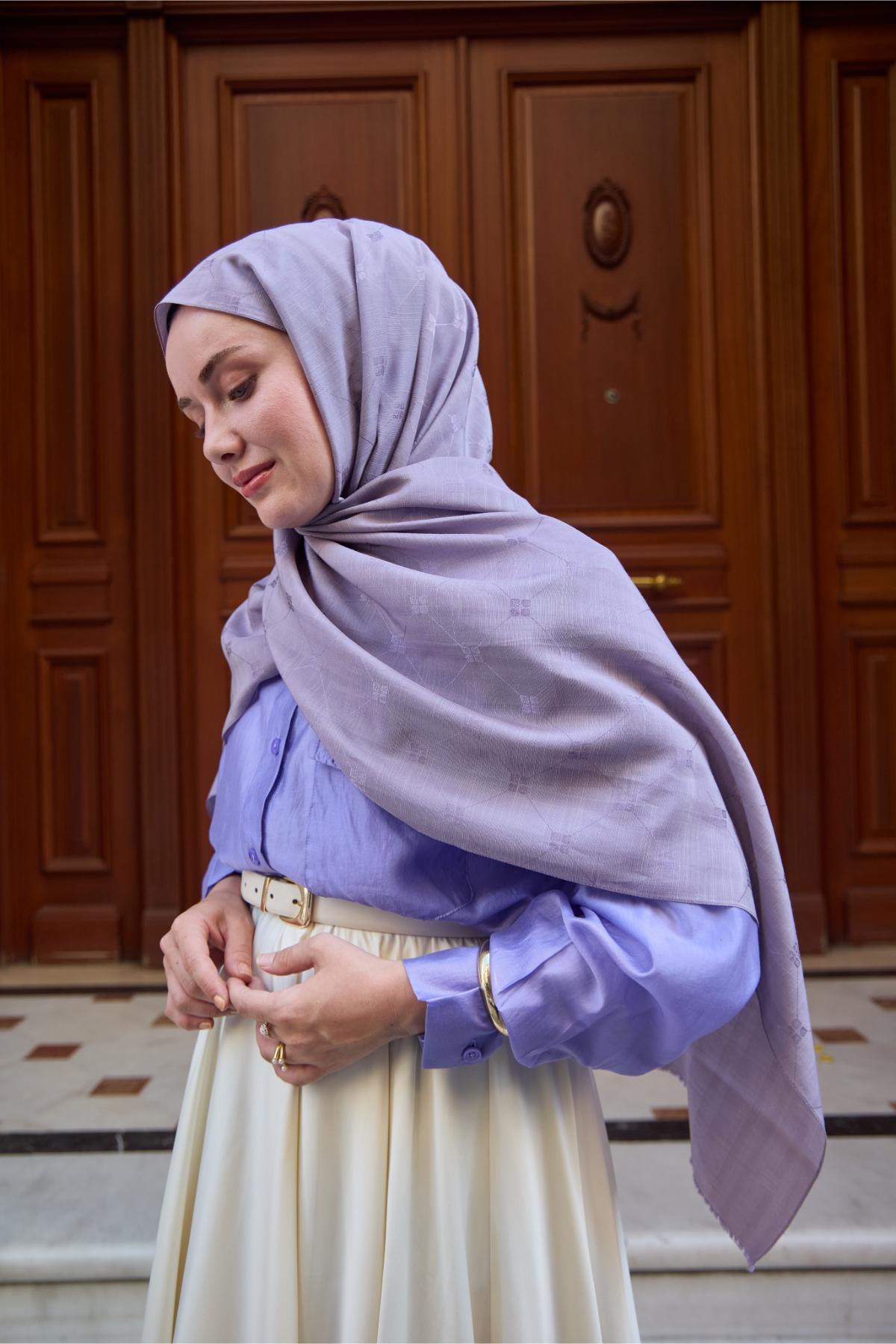 Silk Home Monogram Pamuk İpek Şal 461001-17