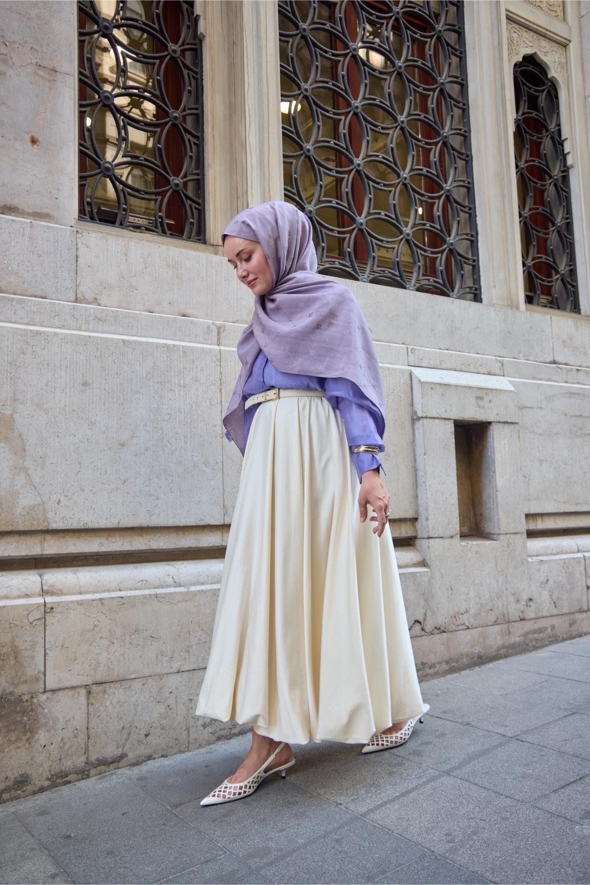 Silk Home Monogram Pamuk İpek Şal 461001-17