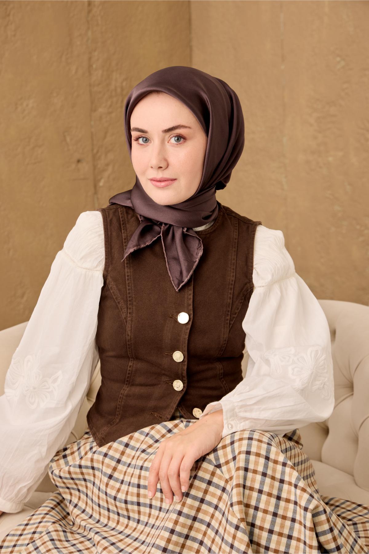 Silk Home Sura İpek Eşarp 11416-S06 Küllü Kahve