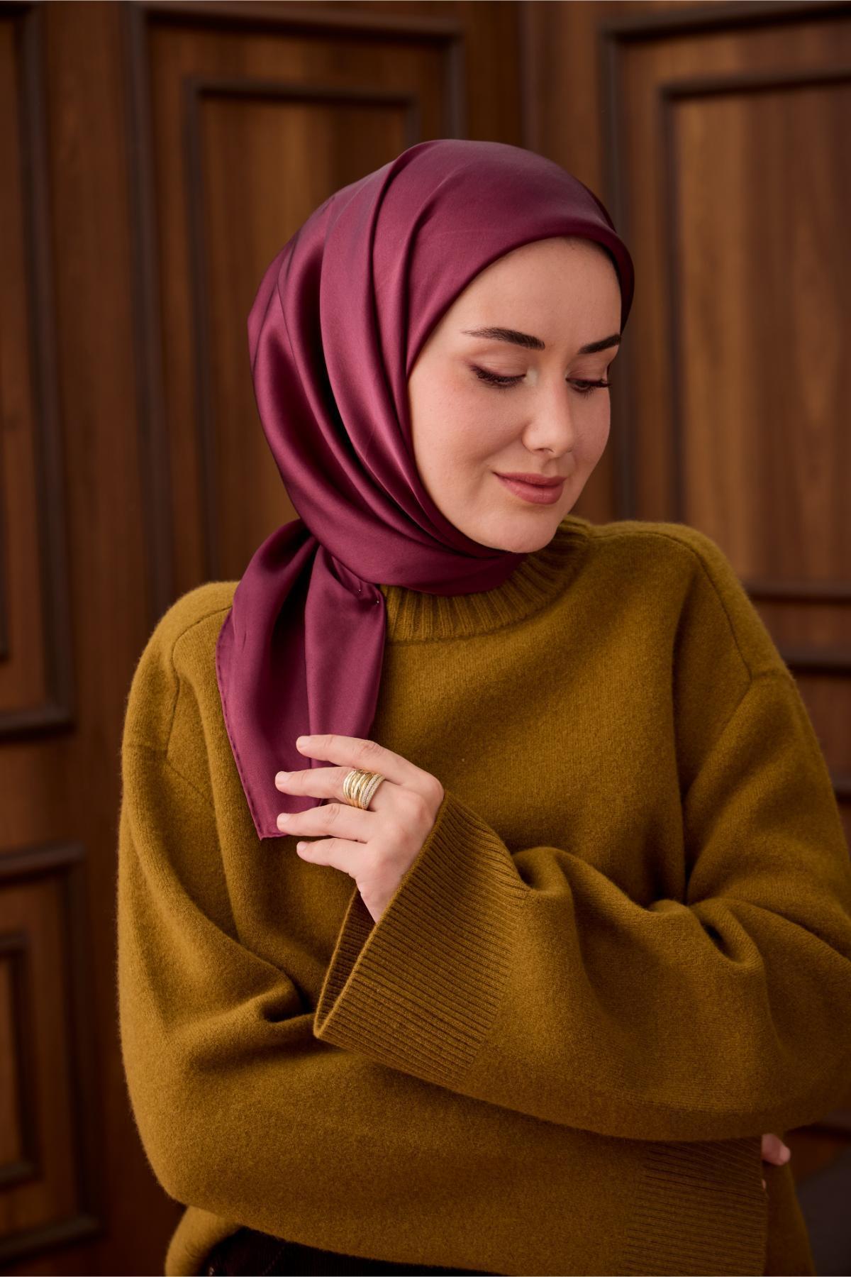 Silk Home Sura İpek Eşarp 11416-S17 Mürdüm