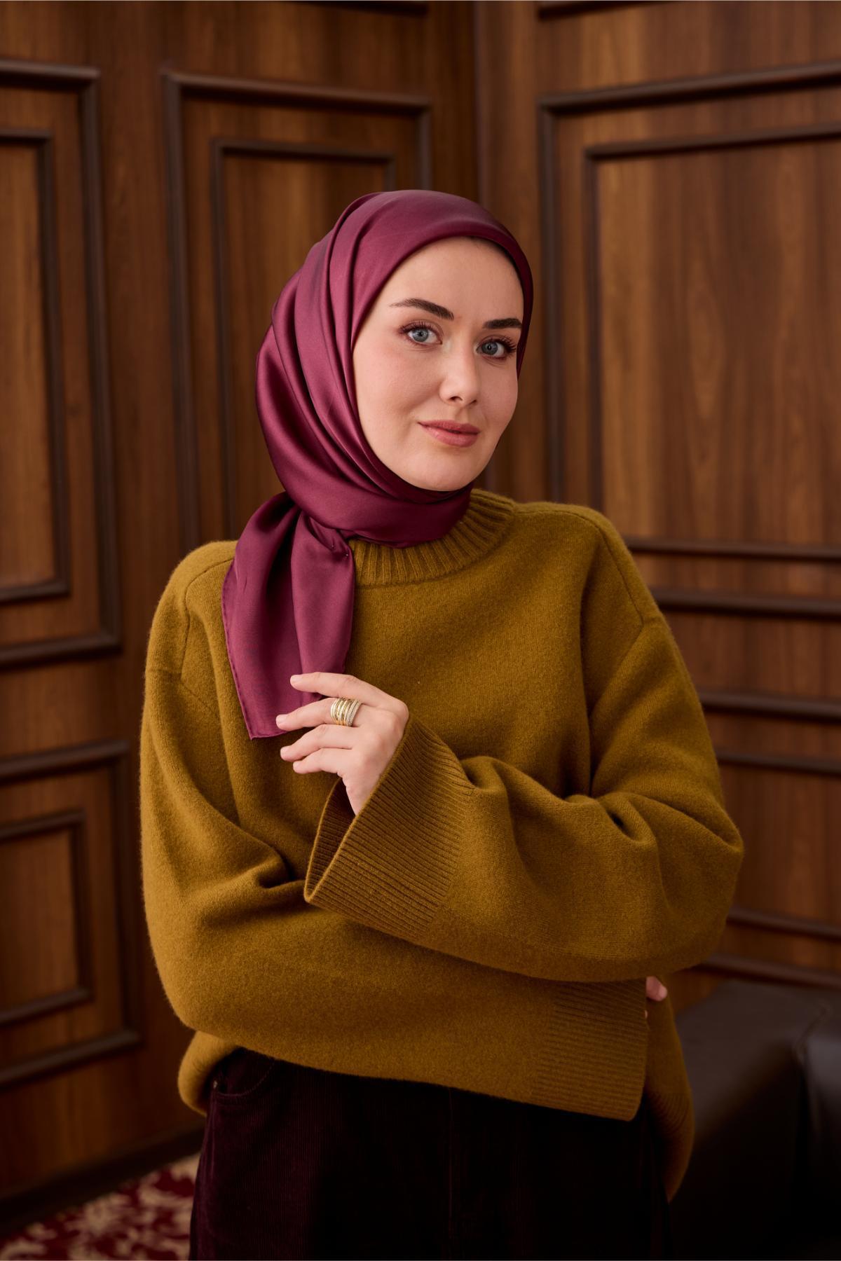 Silk Home Sura İpek Eşarp 11416-S17 Mürdüm