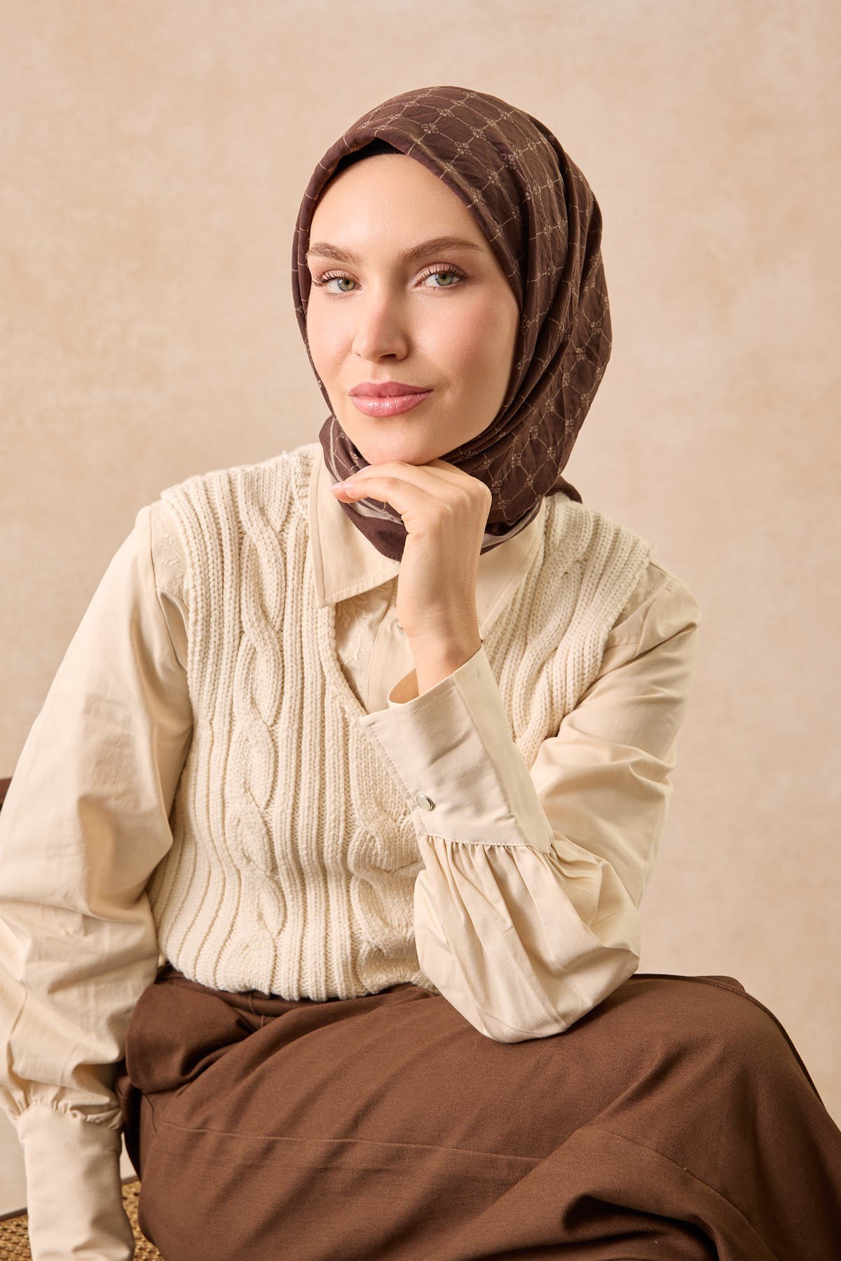 Silkhome Olinda Eşarp Kahverengi