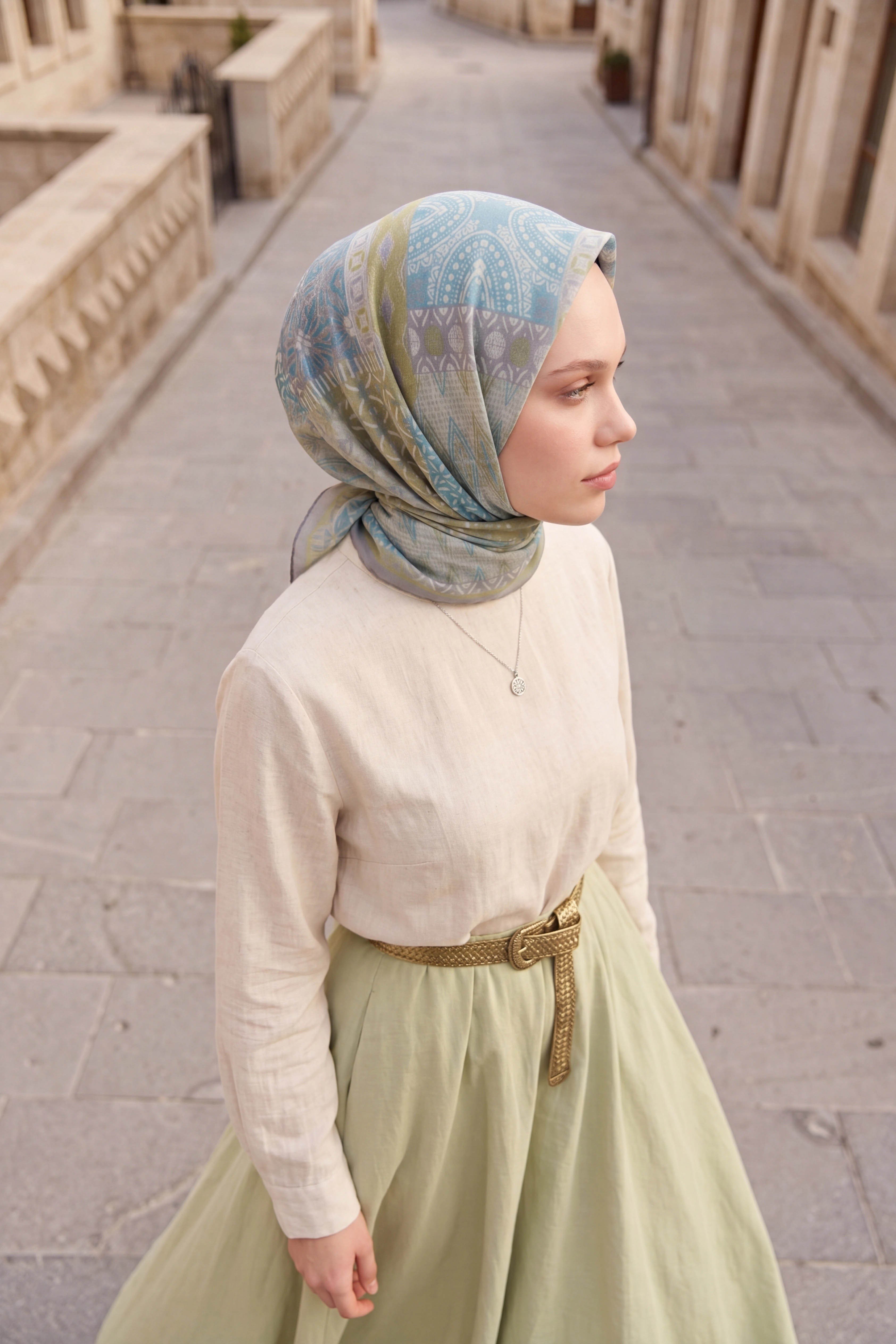 Soft Eşarp Authentic Gök Mavi