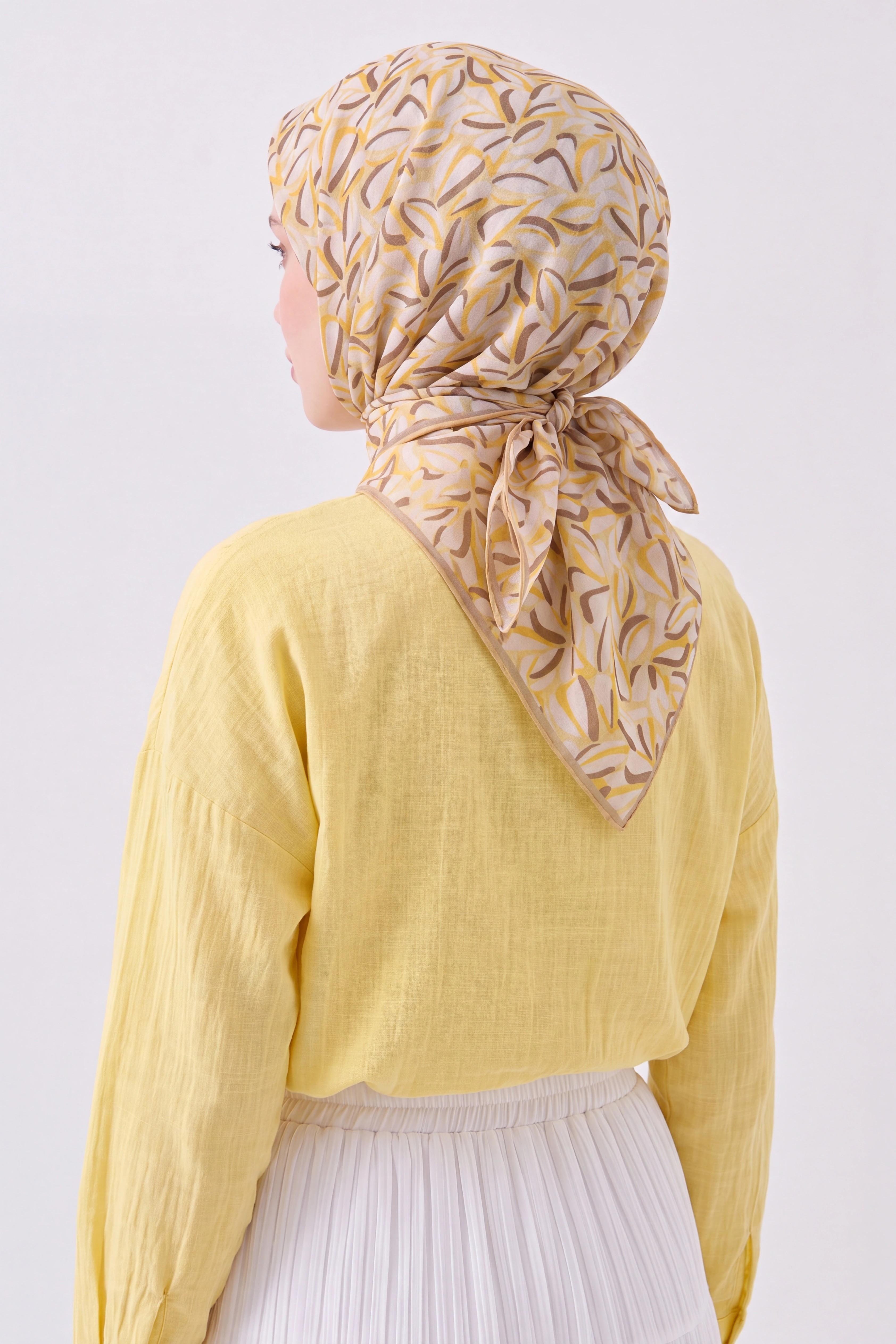 Soft Eşarp Çakıl Taşı Limon Sarısı