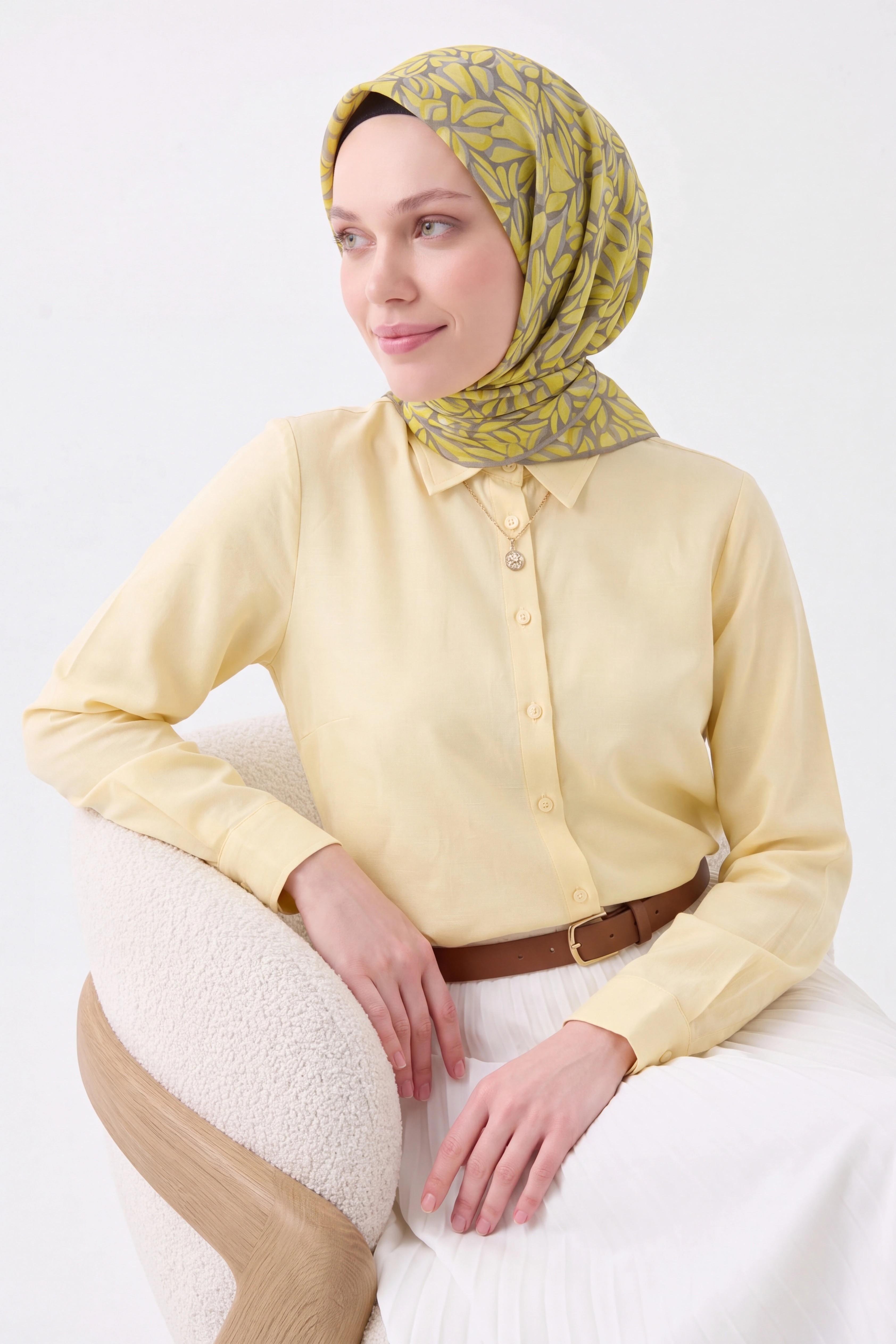 Soft Eşarp Çakıl Taşı Parlak Sarı