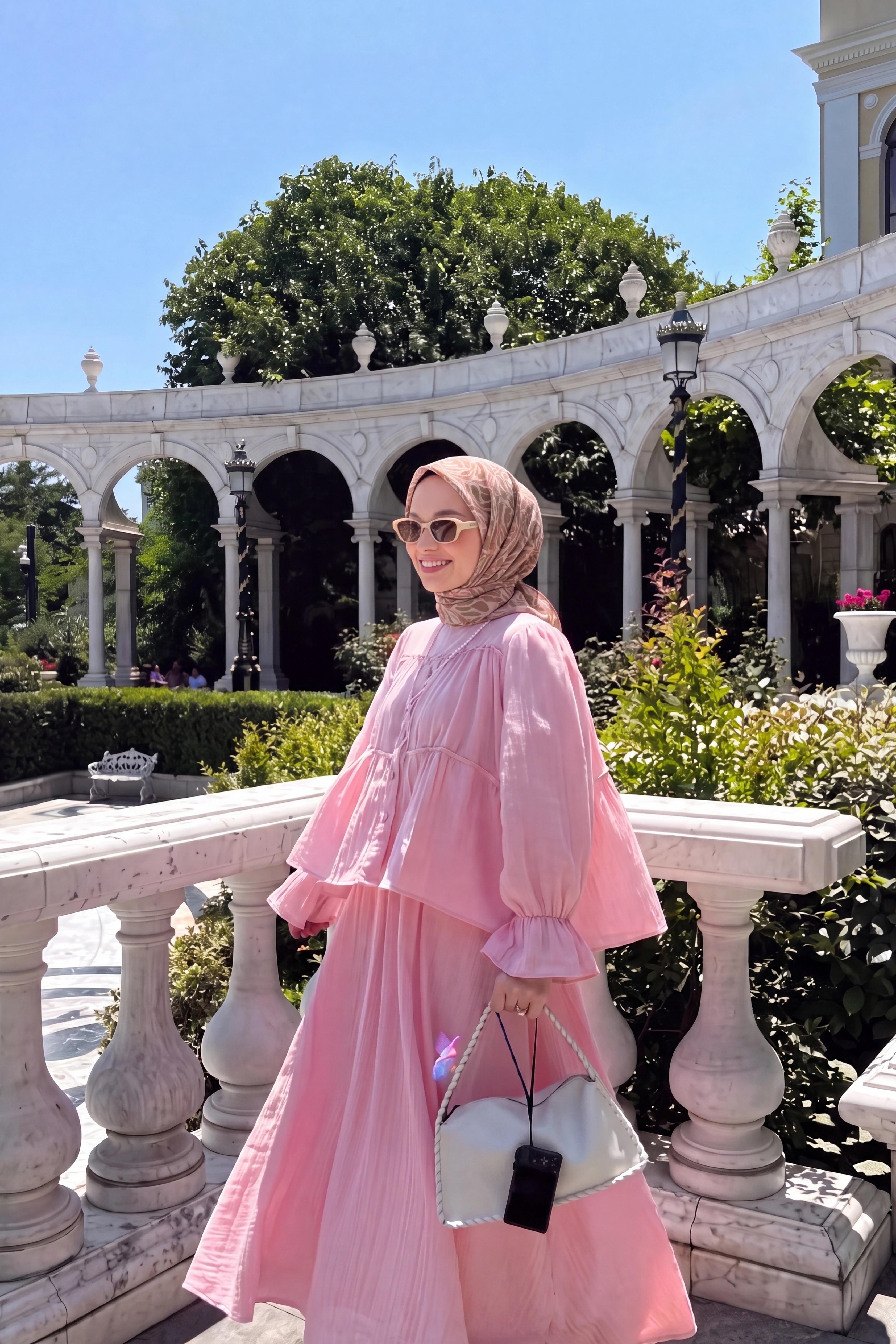 Soft Eşarp Çakıl Taşı Pembe