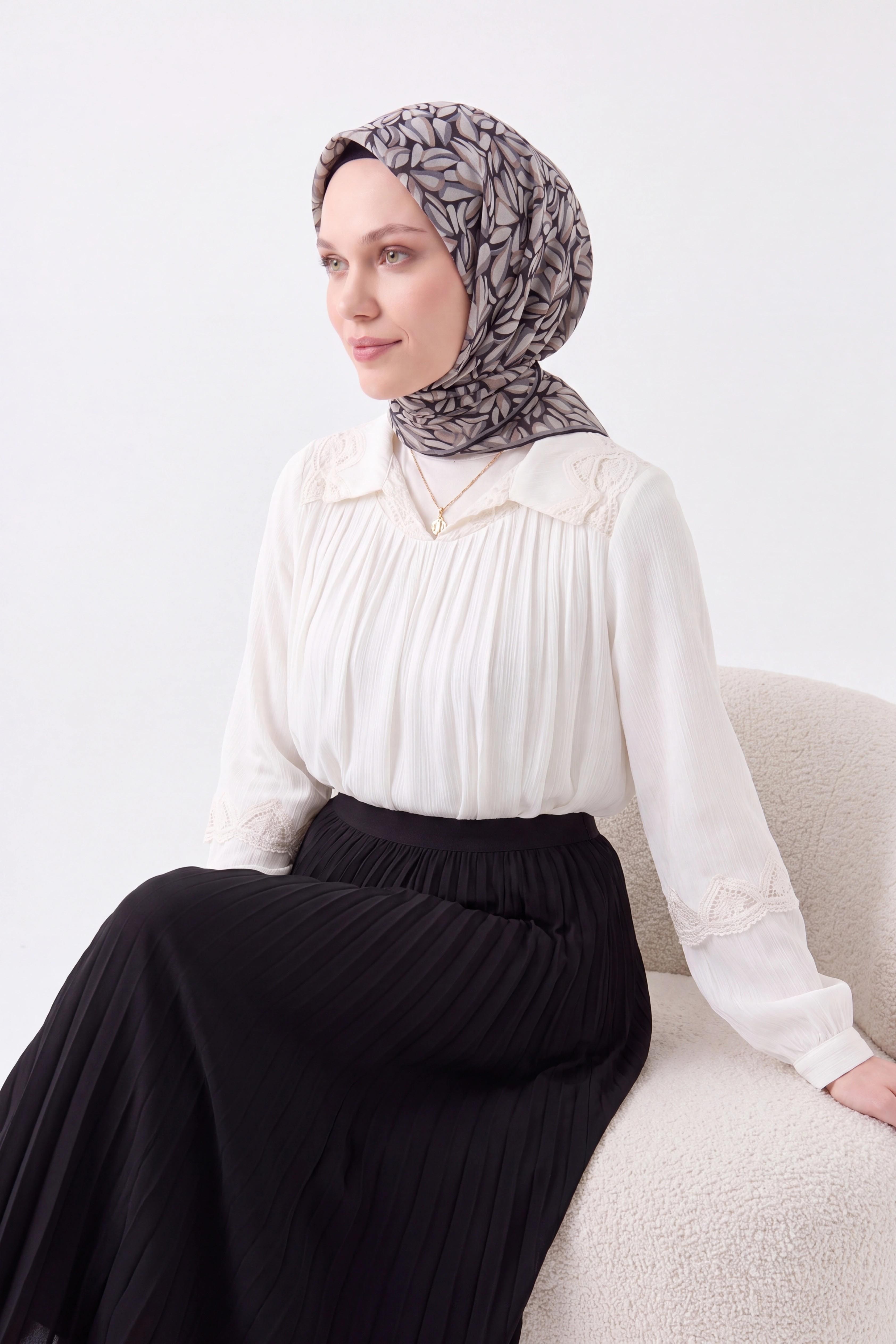 Soft Eşarp Çakıl Taşı Siyah