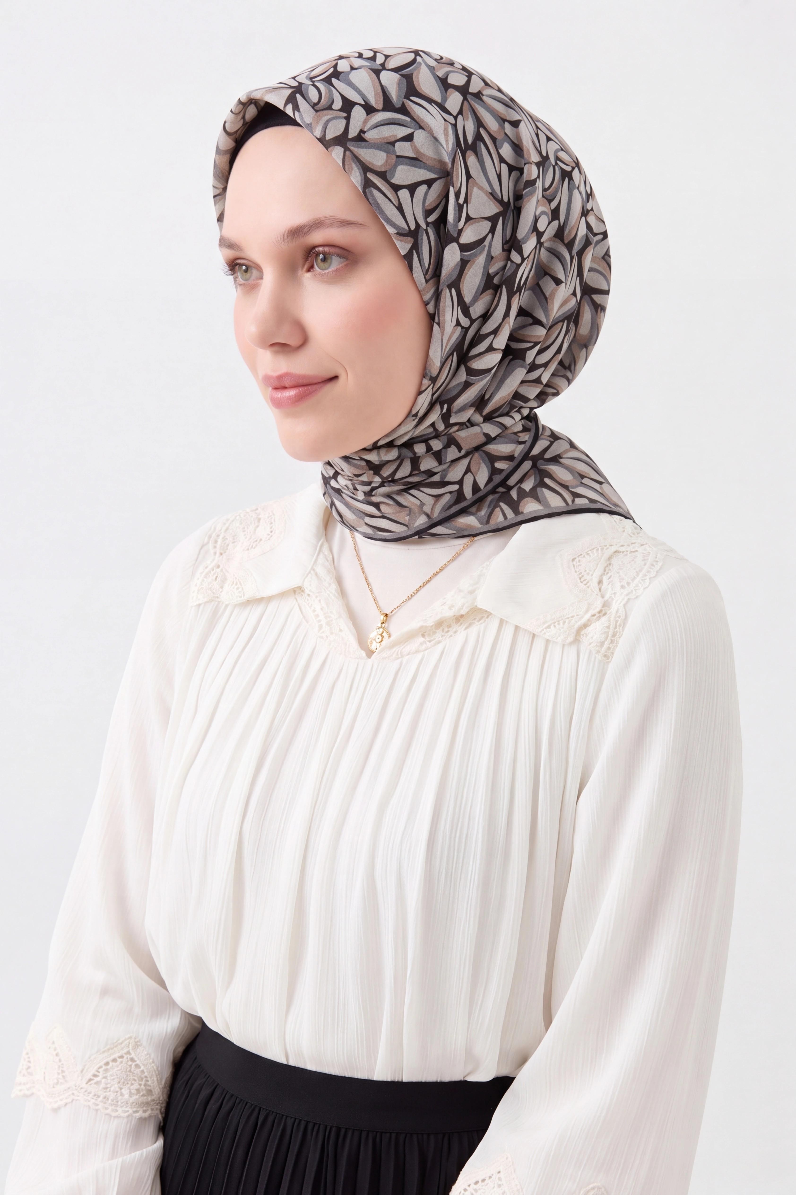 Soft Eşarp Çakıl Taşı Siyah