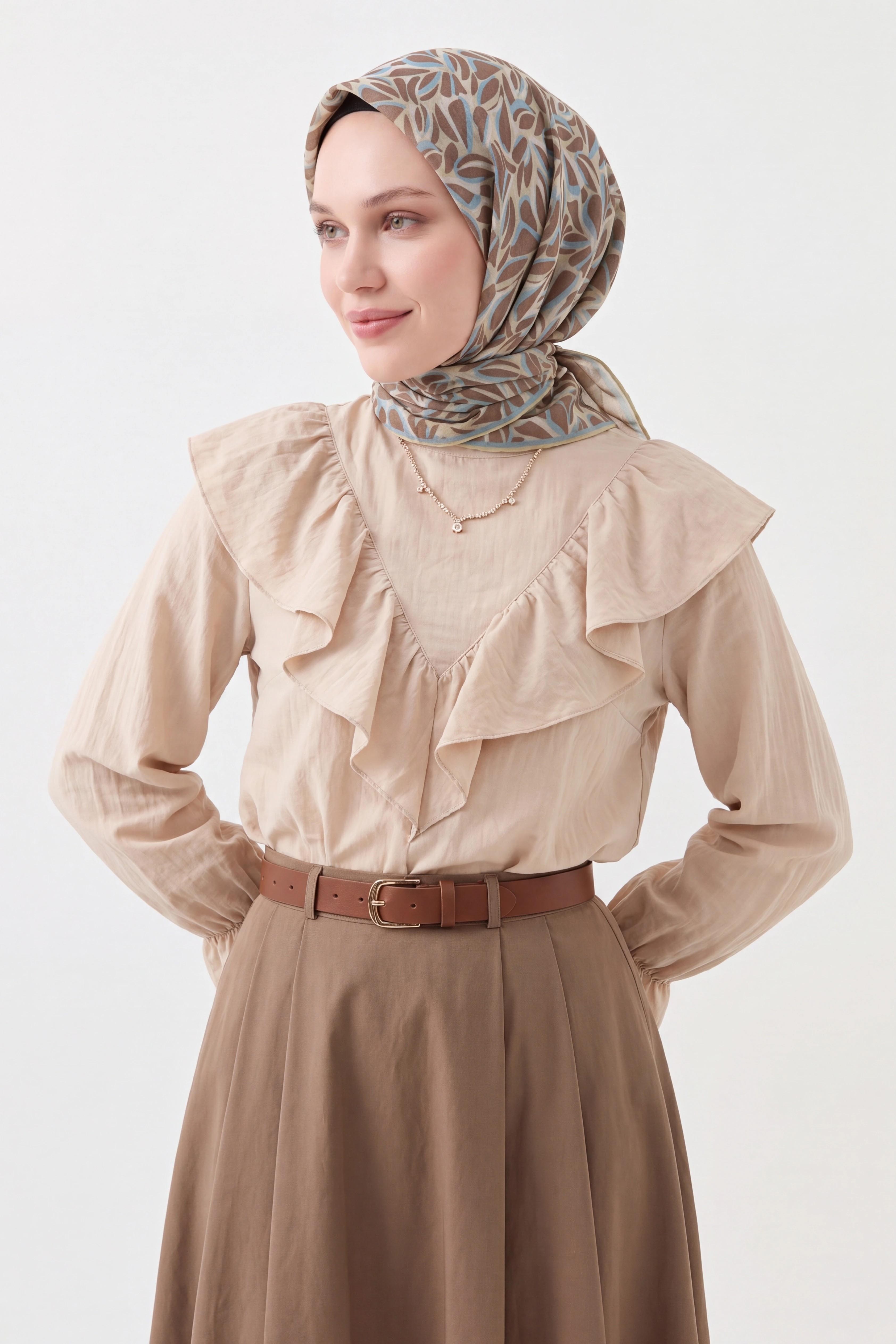 Soft Eşarp Çakıl Taşı Su Yeşili