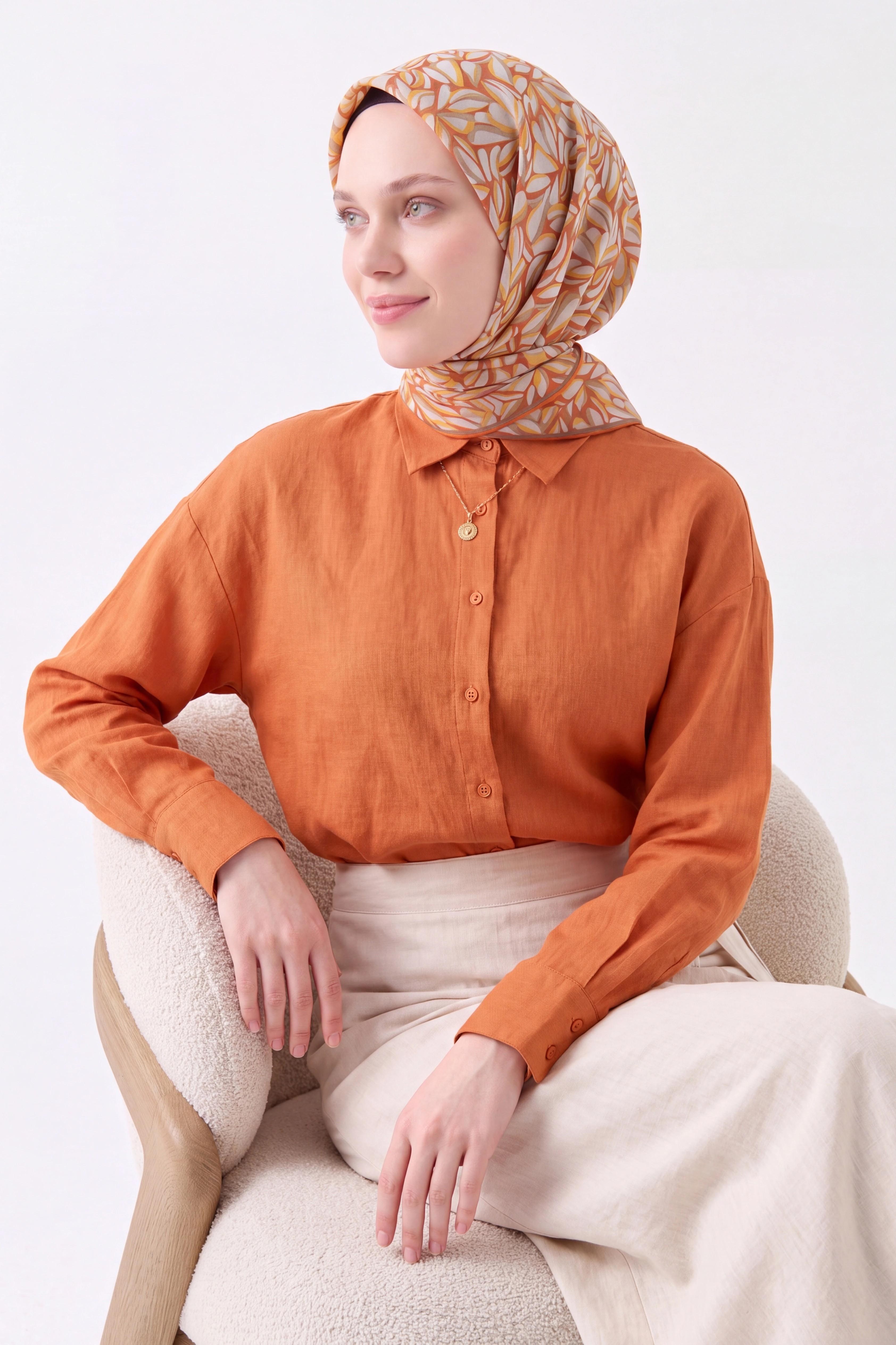 Soft Eşarp Çakıl Taşı Turuncu