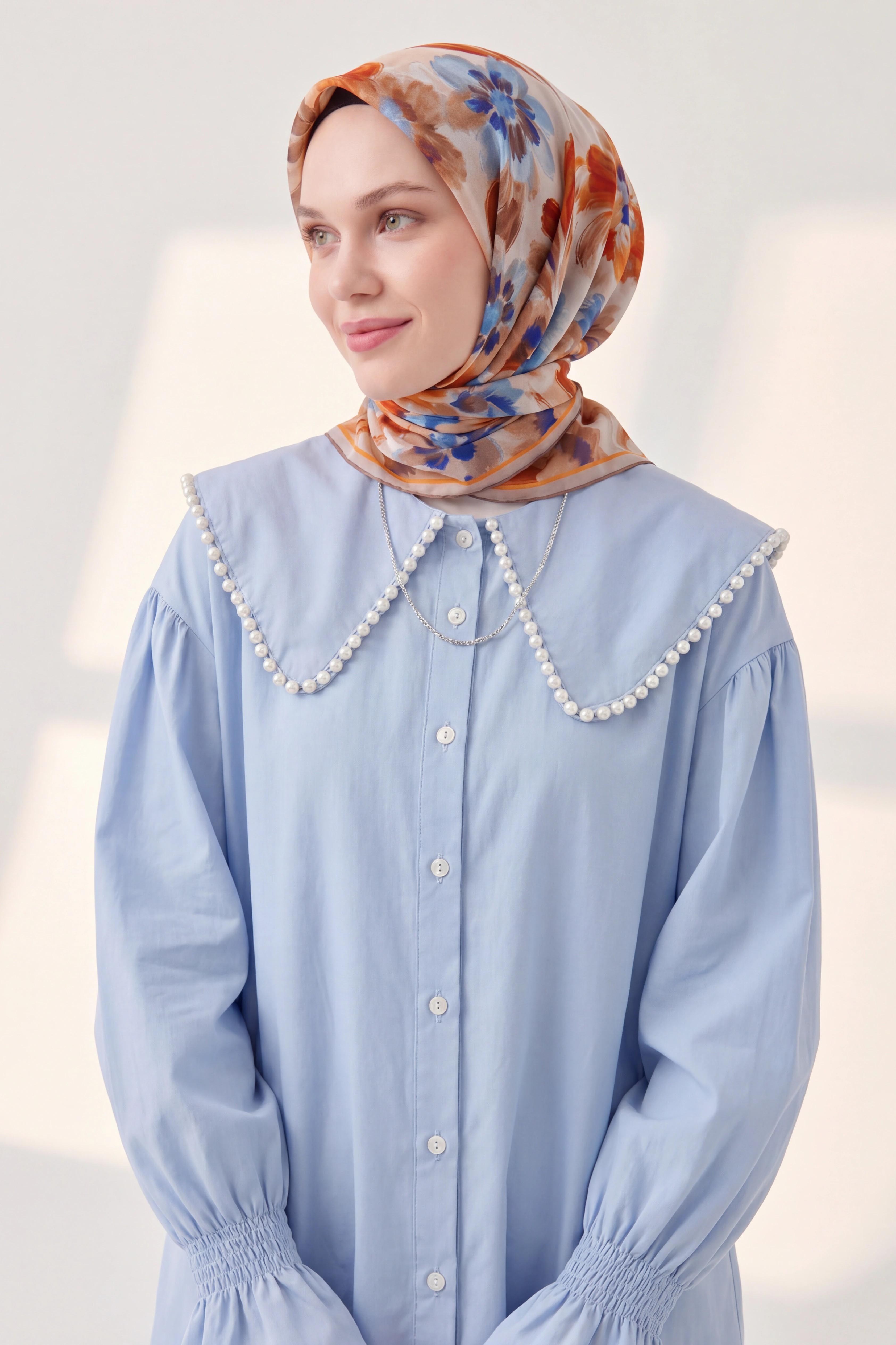 Soft Eşarp Fleur Turuncu