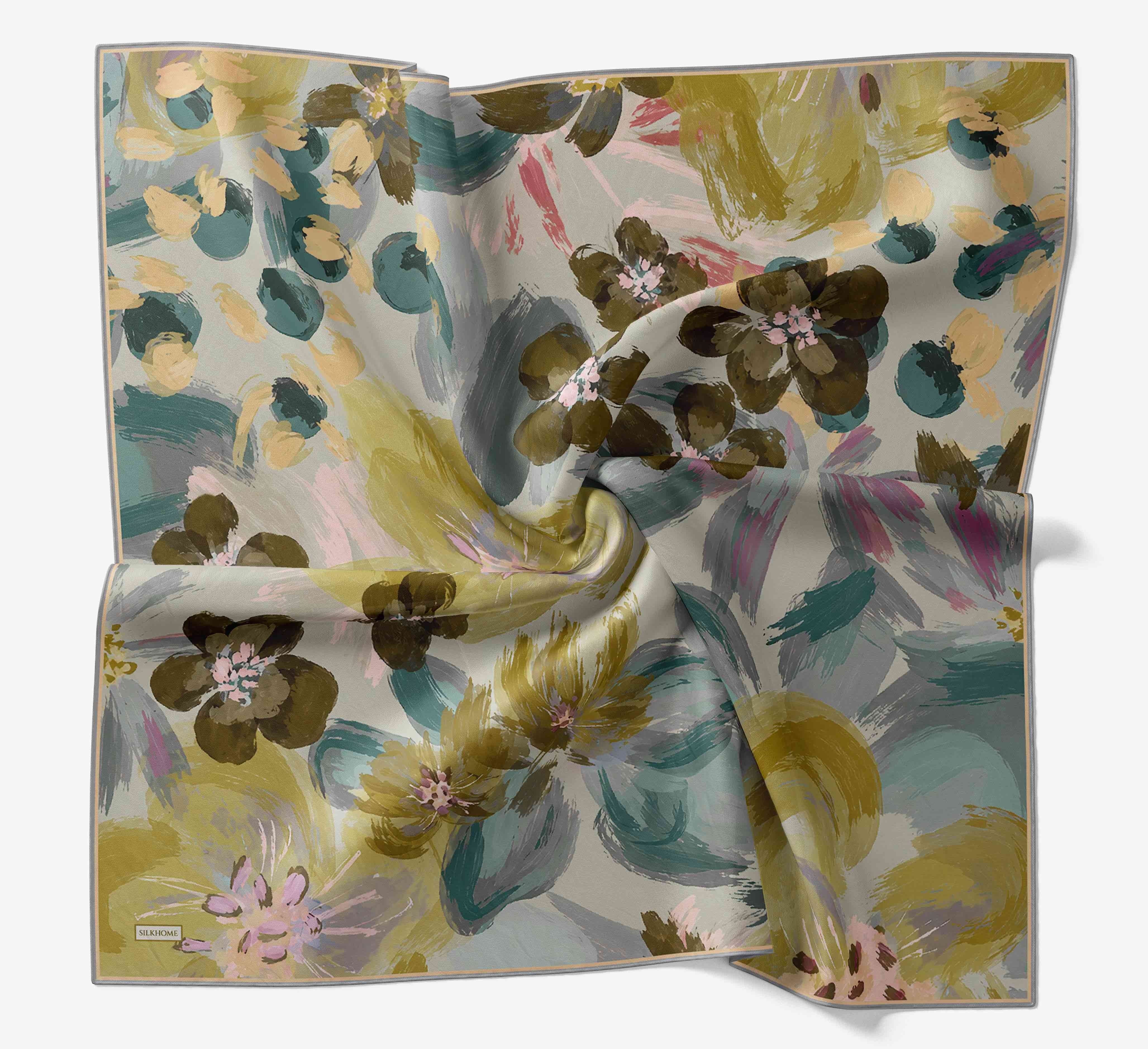 Soft Eşarp Flower Hardal