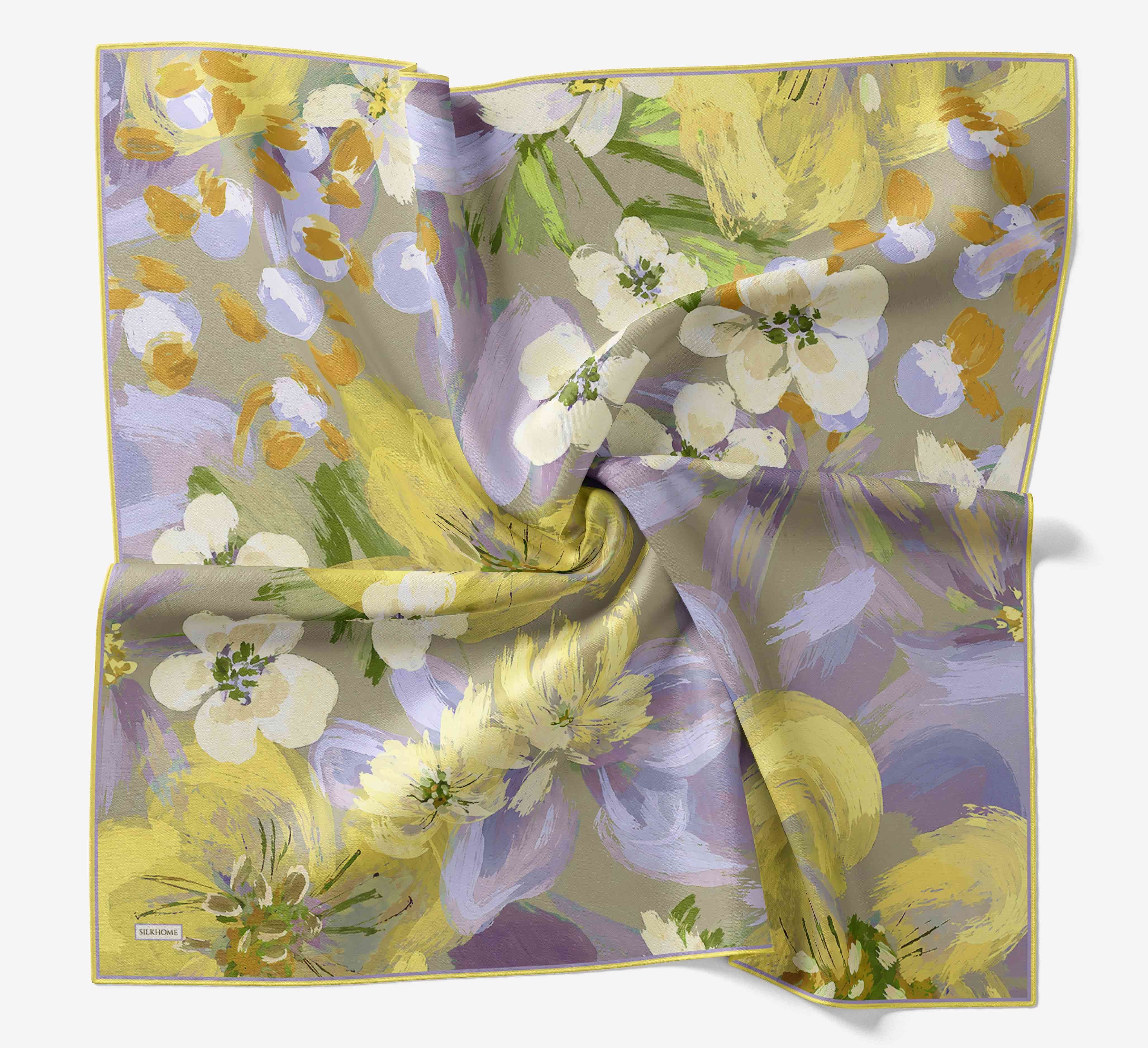 Soft Eşarp Flower Limon Sarısı