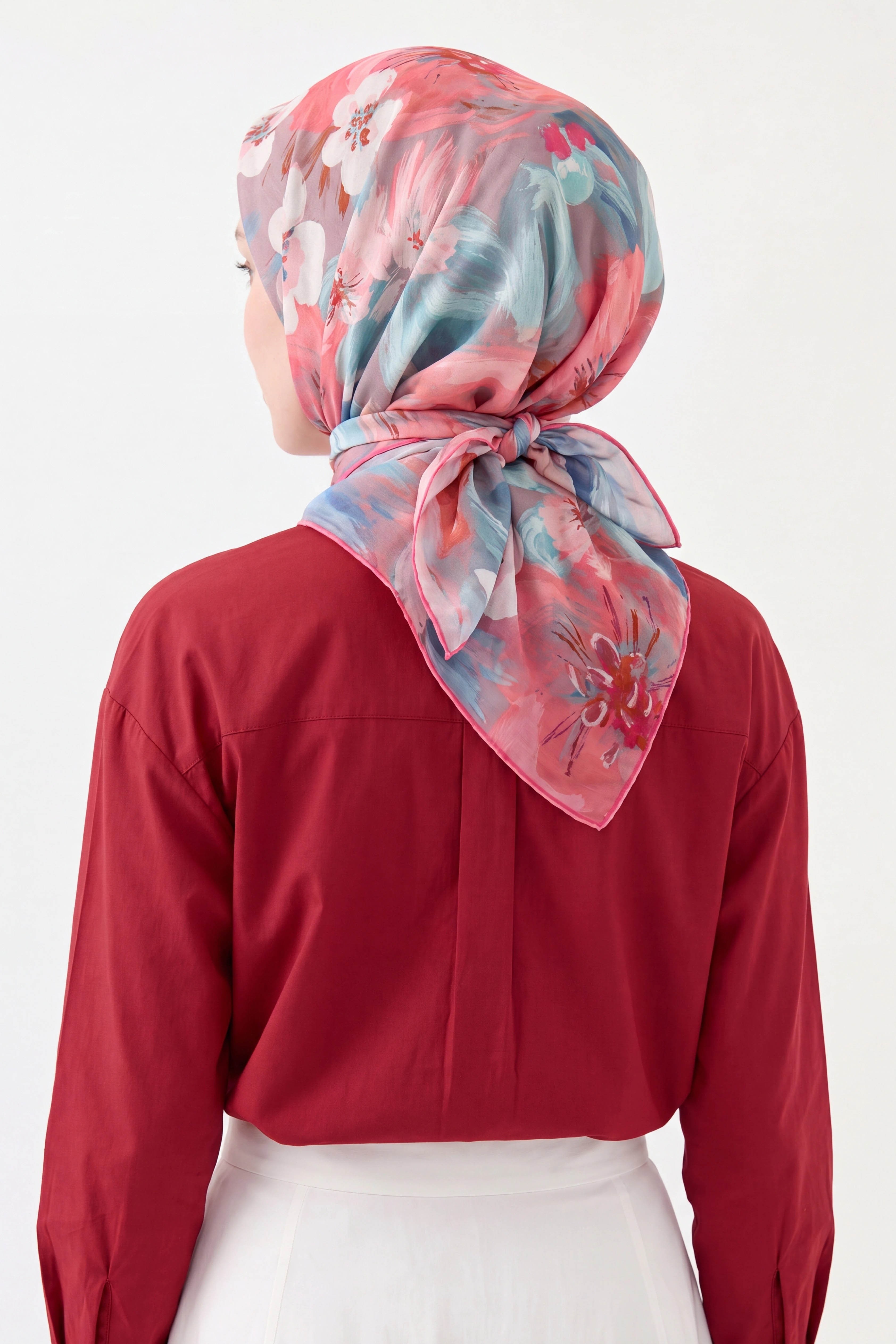 Soft Eşarp Flower Pembe