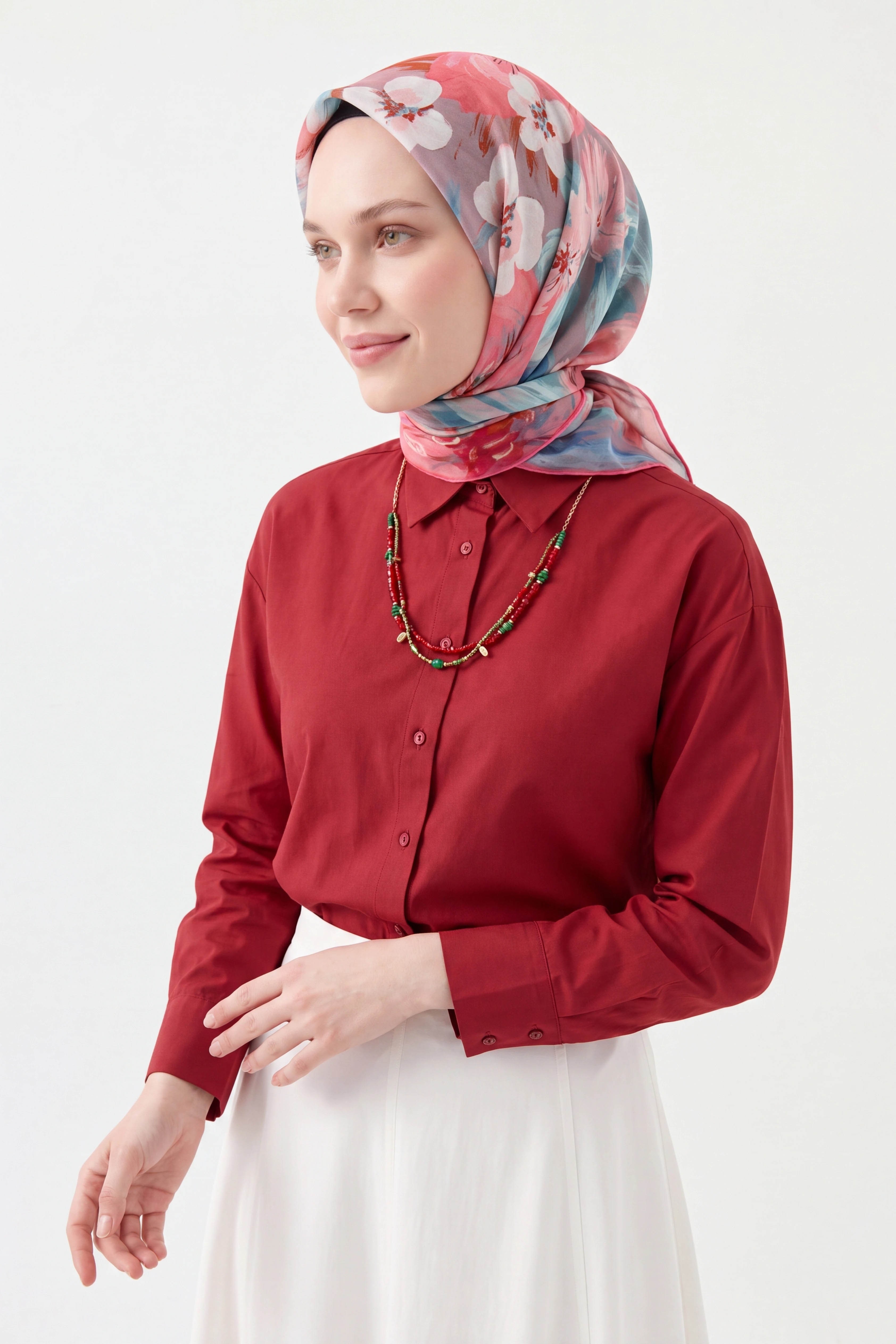 Soft Eşarp Flower Pembe