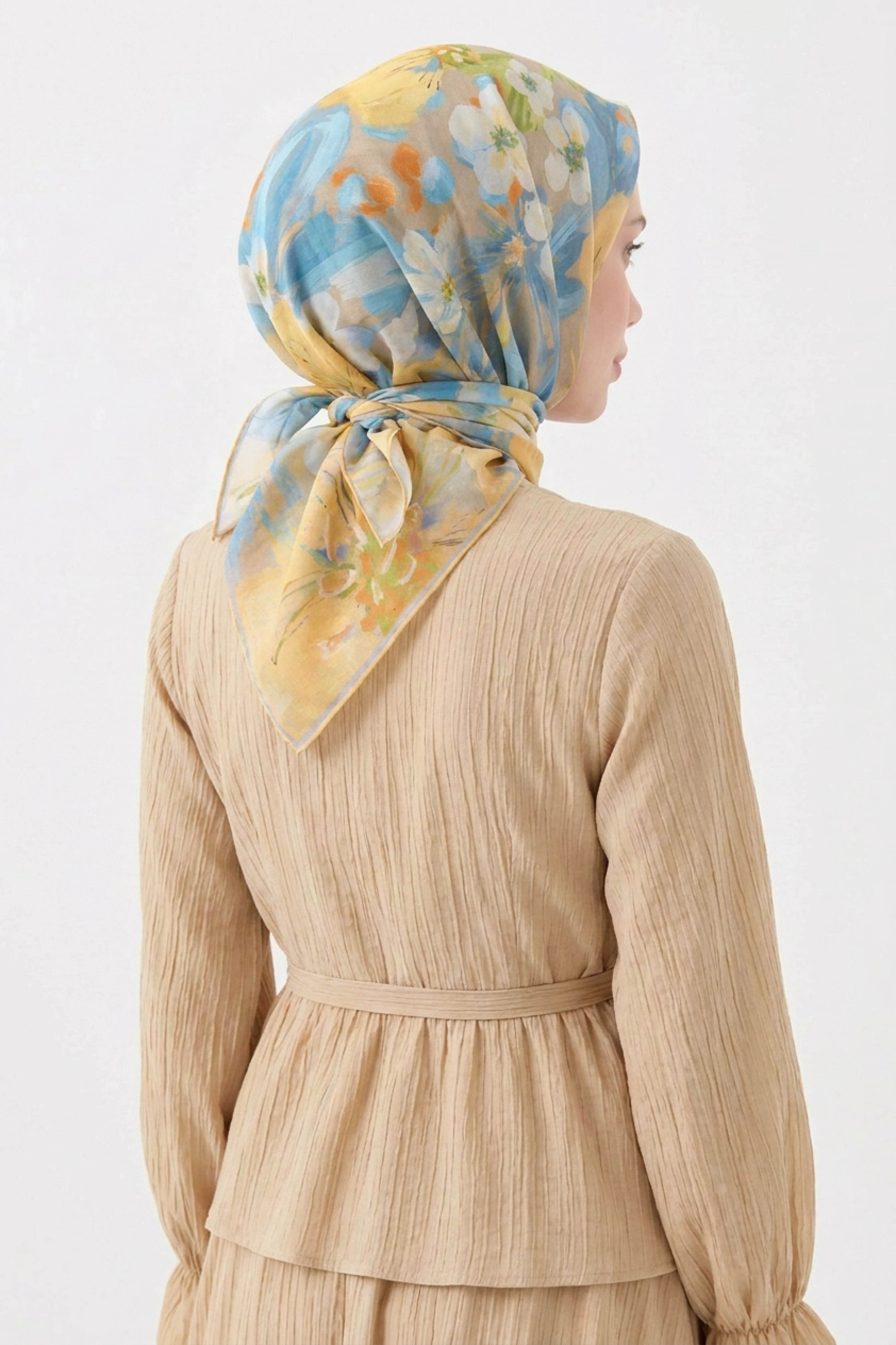 Soft Eşarp Flower Sarı