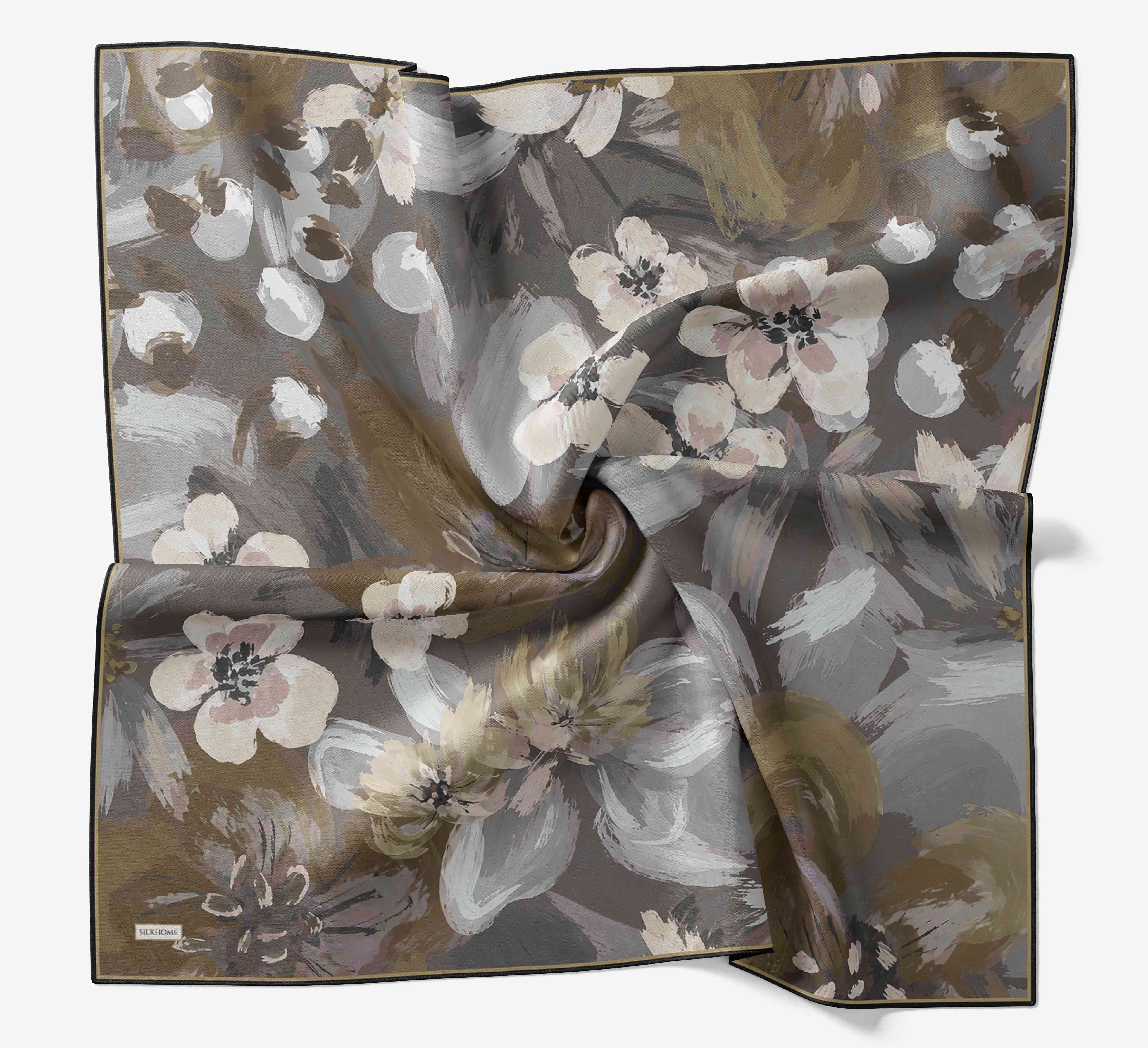 Soft Eşarp Flower Sütlü Kahve
