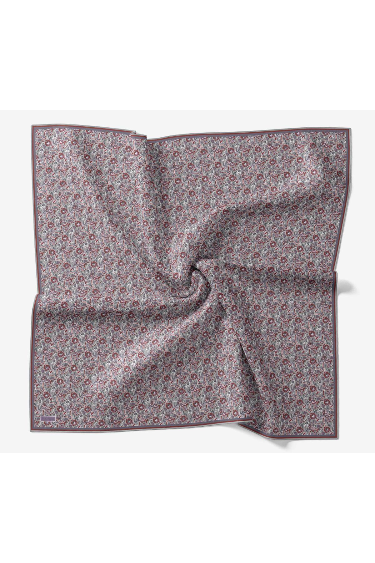 Soft Eşarp Garden Koyu Gri 90x90