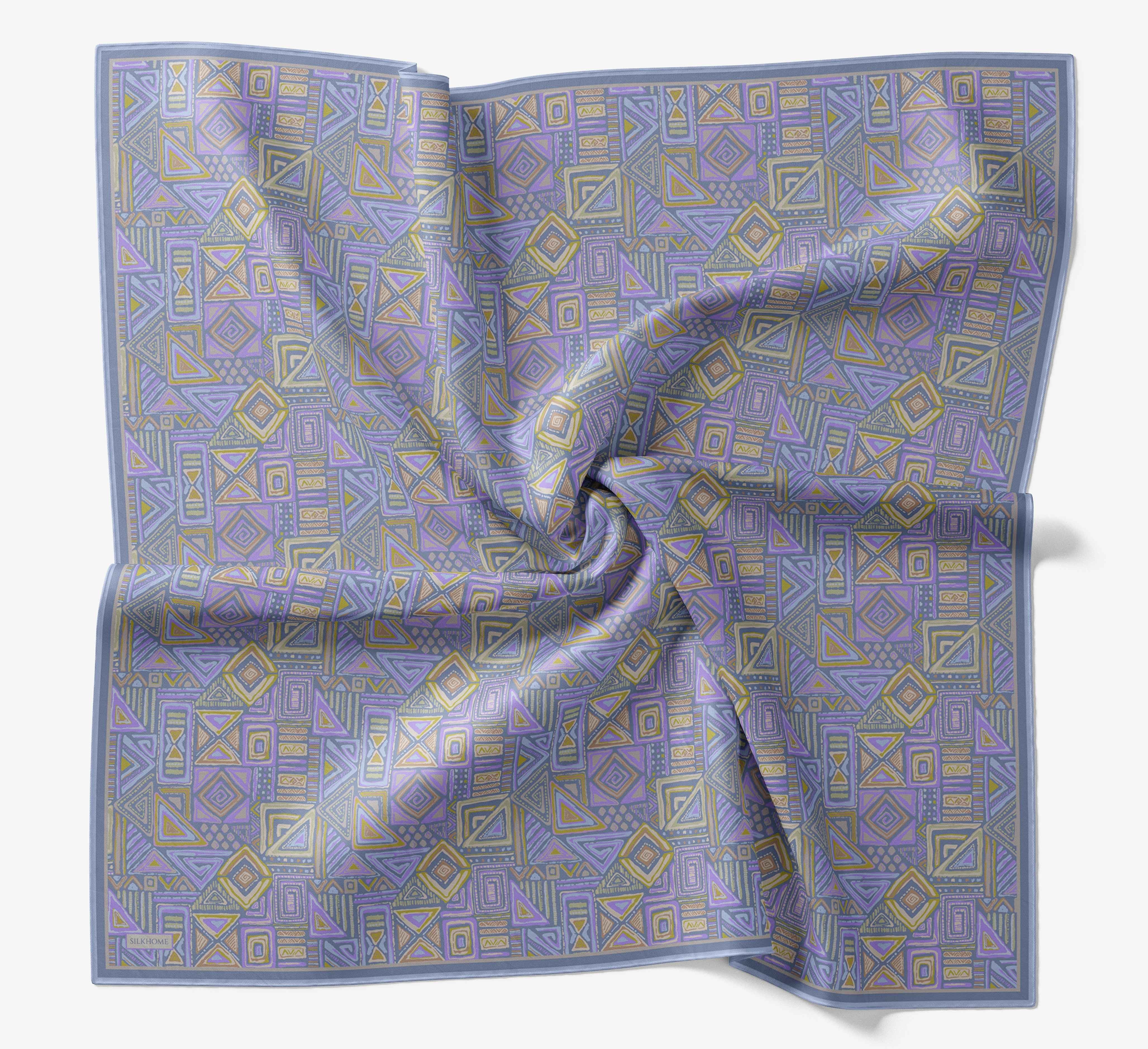 Soft Eşarp Geometrik Bebe Mavisi