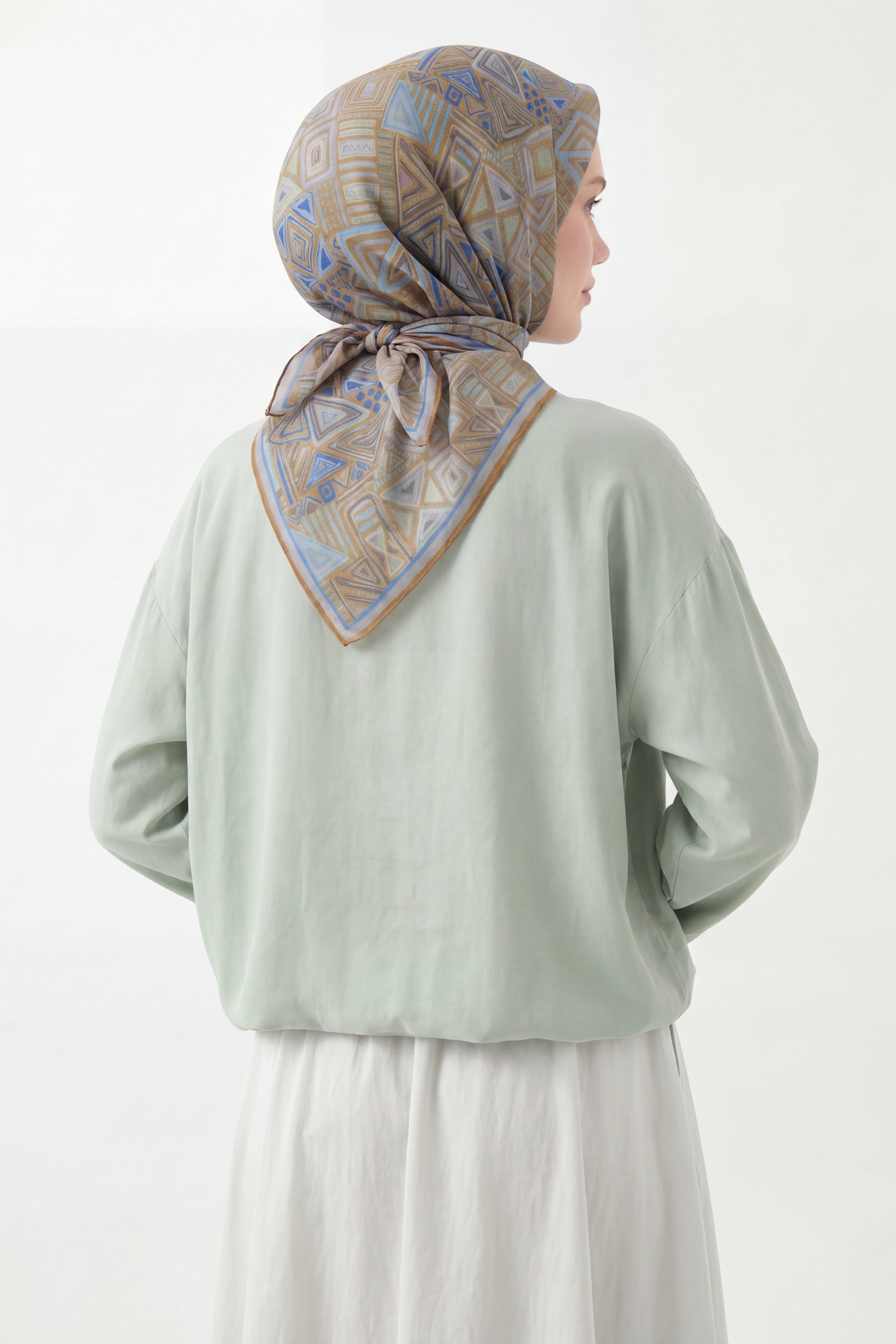 Soft Eşarp Geometrik Hardal