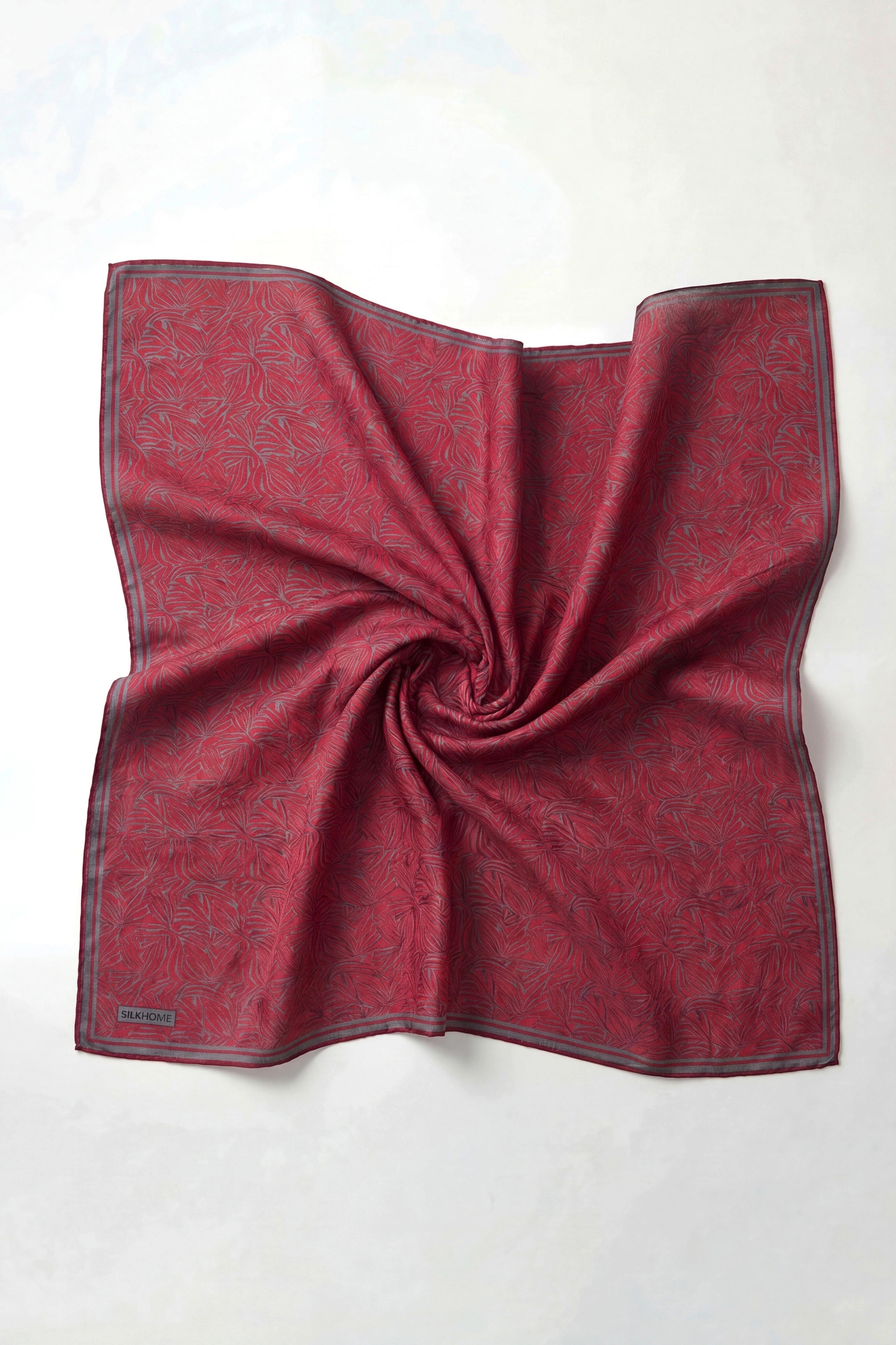 Soft Eşarp Lina Flora Bordo 90x90