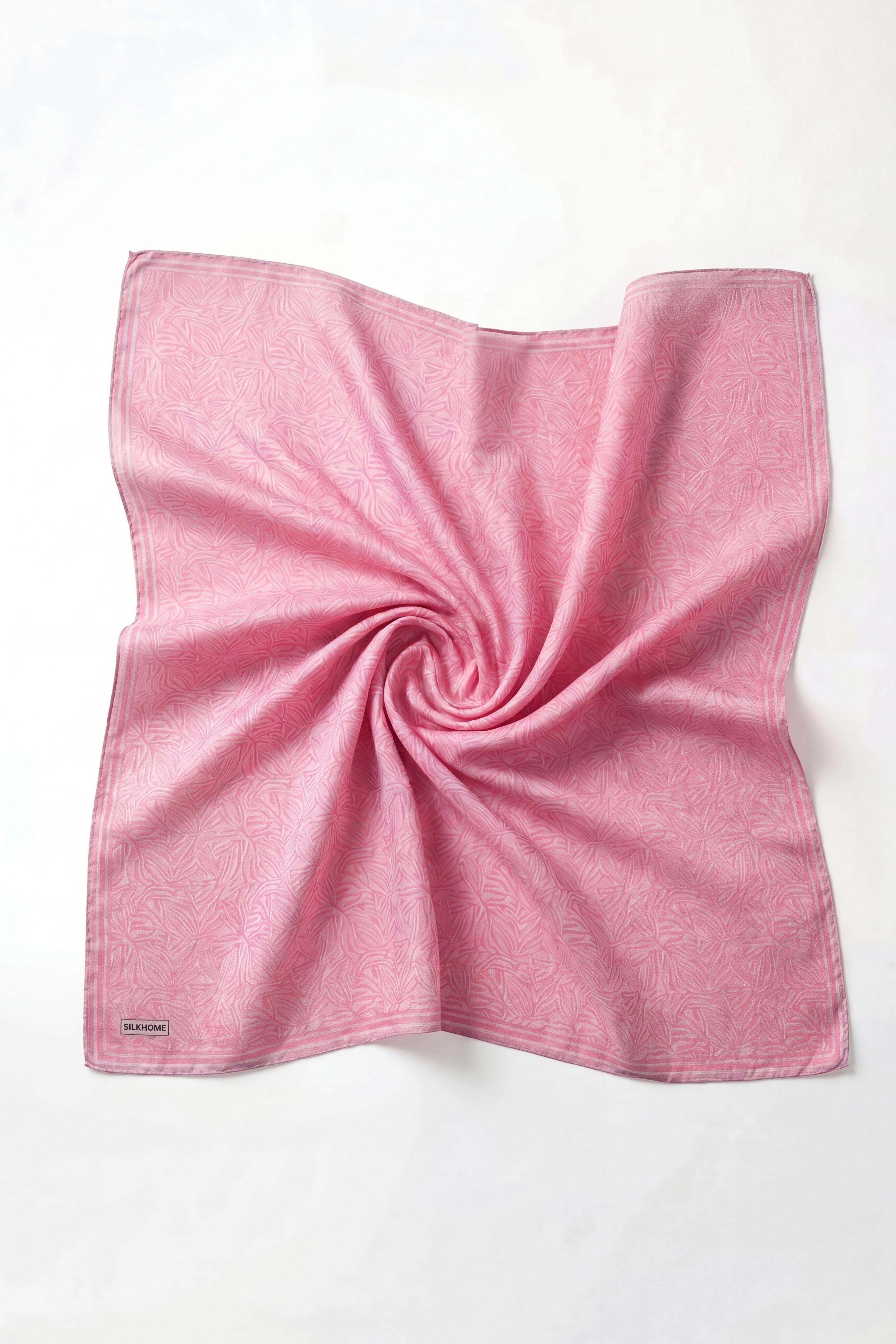 Soft Eşarp Lina Flora Pembe 90x90
