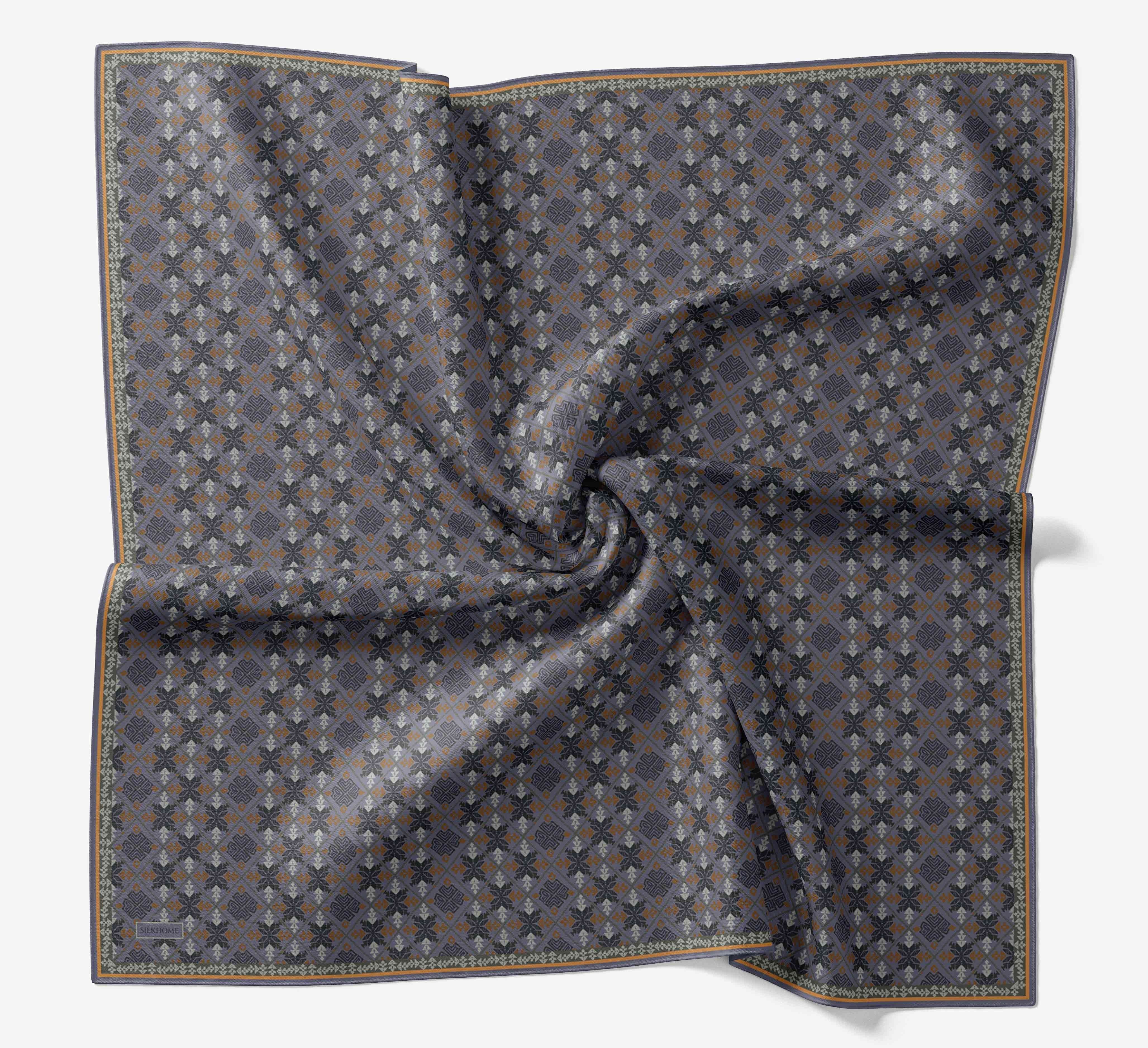 Soft Eşarp Minimal Motif Mavi Lila