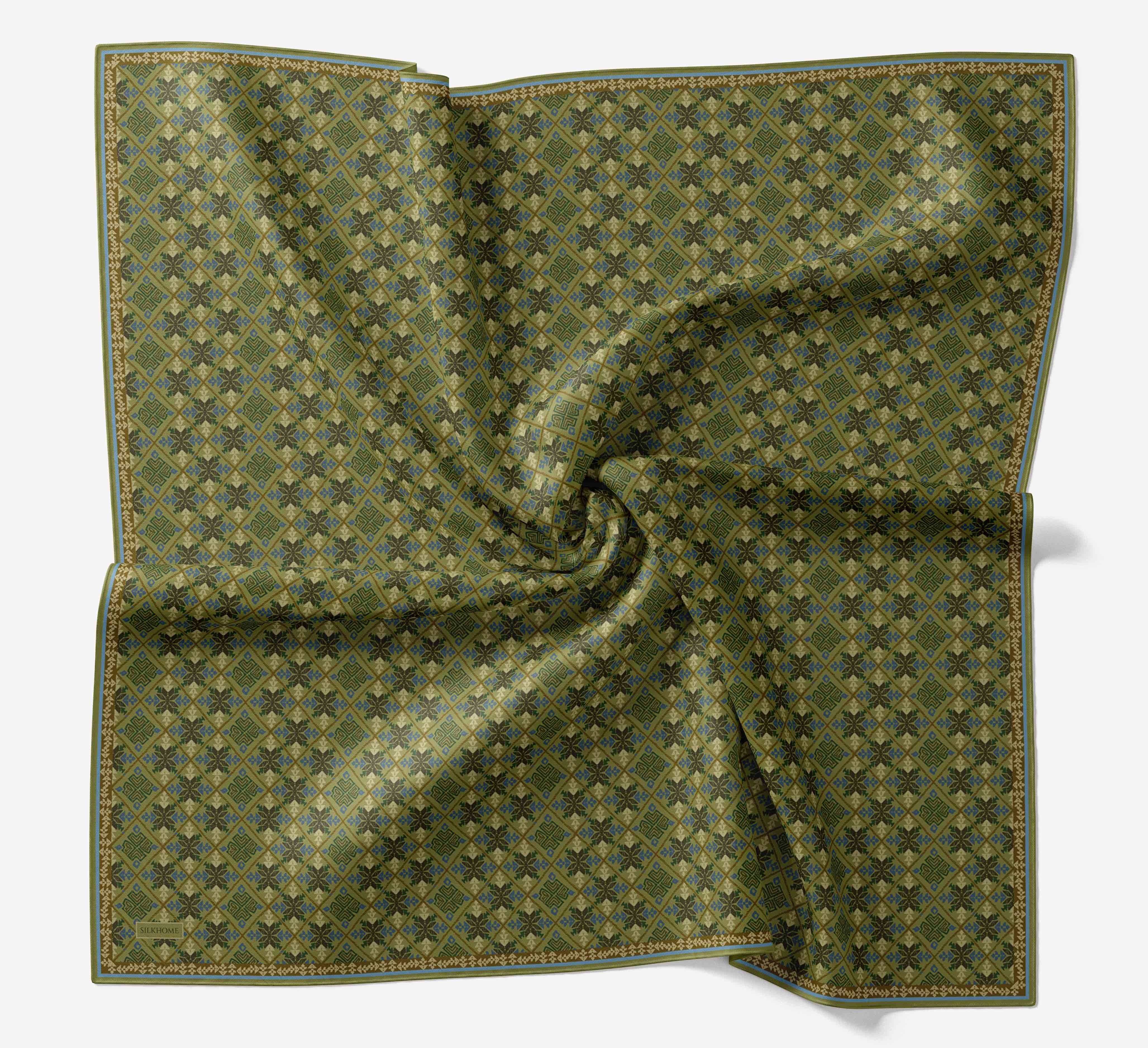 Soft Eşarp Minimal Motif Yeşil