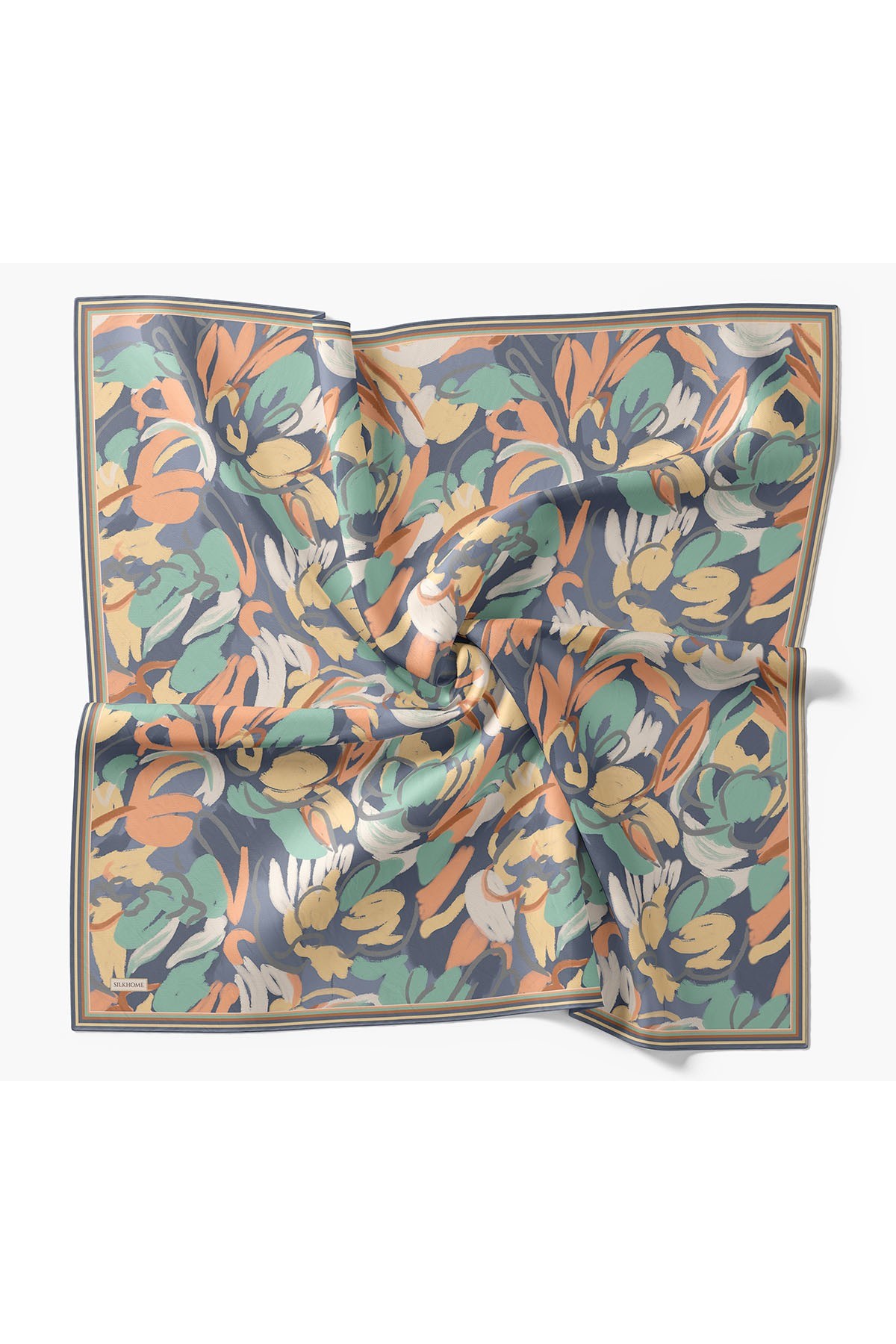 Soft Eşarp Painterly Floral İndigo