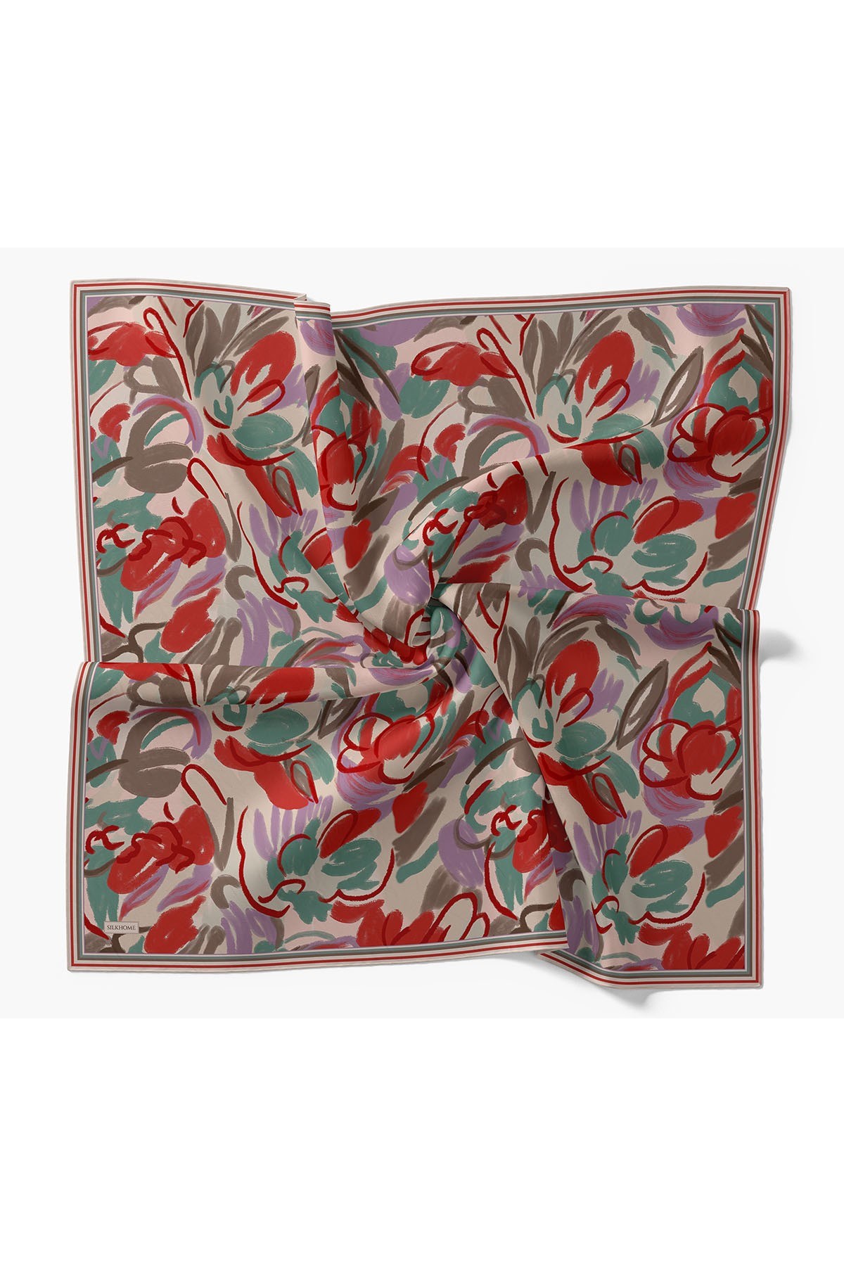 Soft Eşarp Painterly Floral Turkuaz