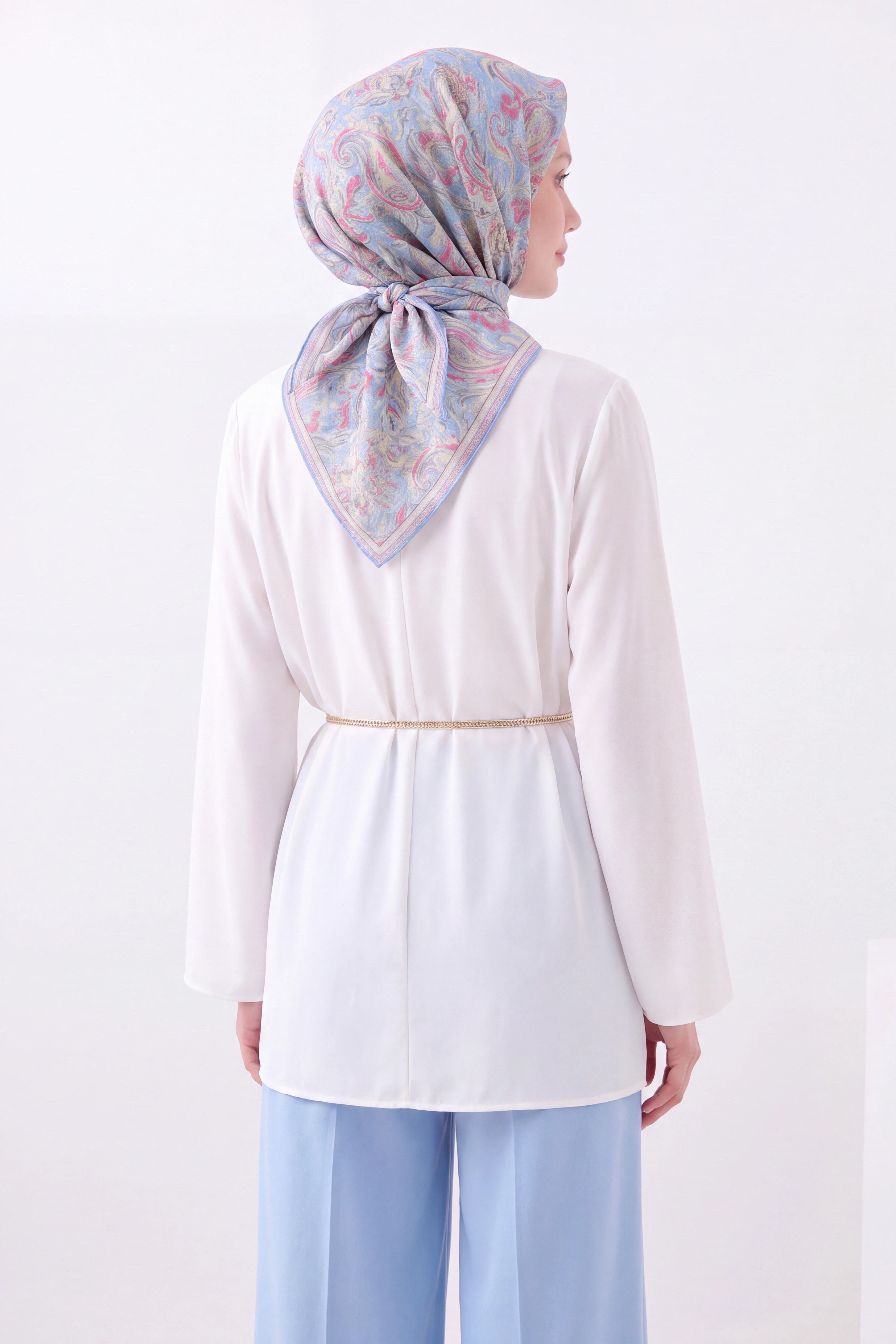 Soft Eşarp Paisley Bebe Mavisi