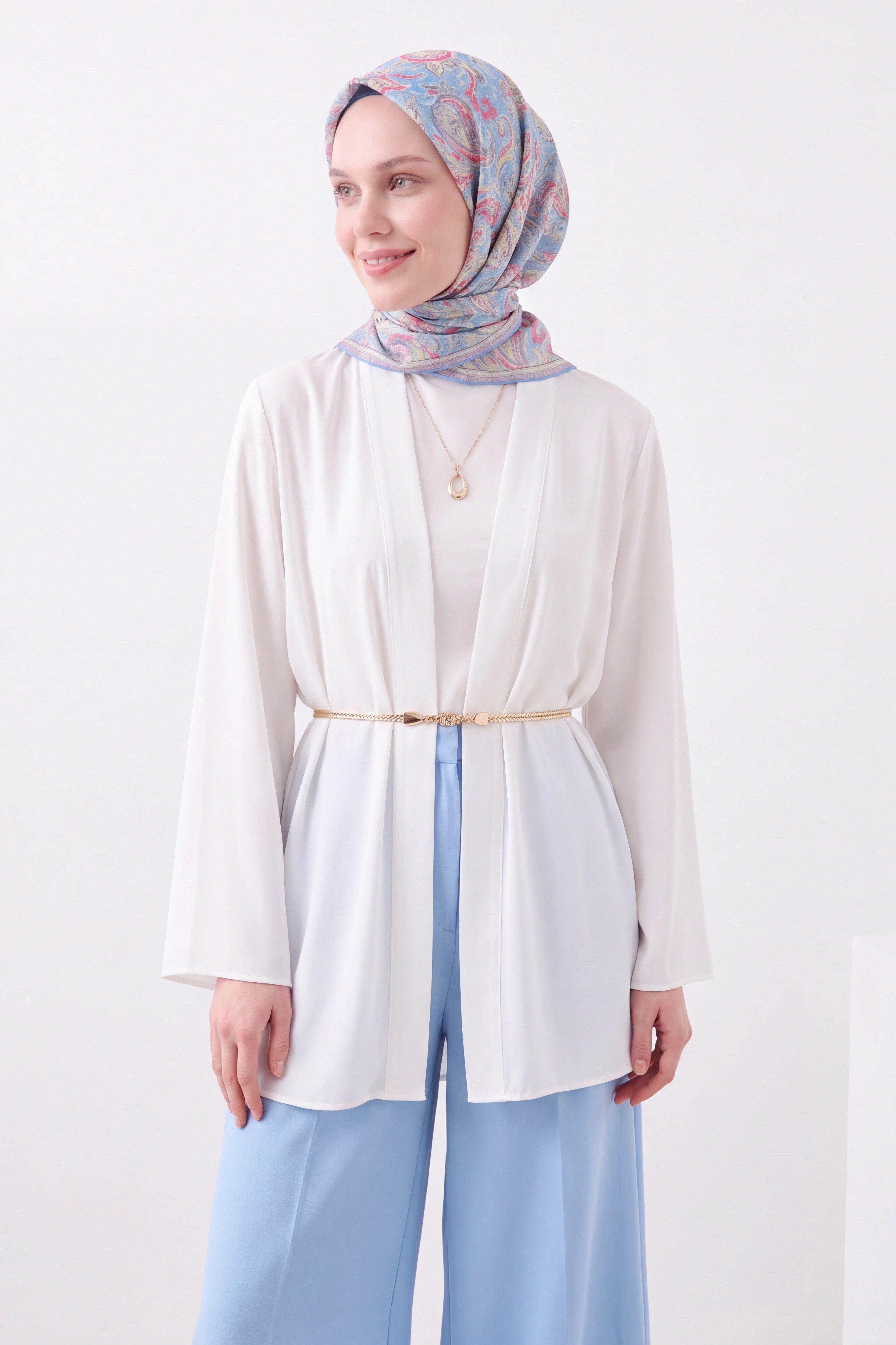 Soft Eşarp Paisley Bebe Mavisi
