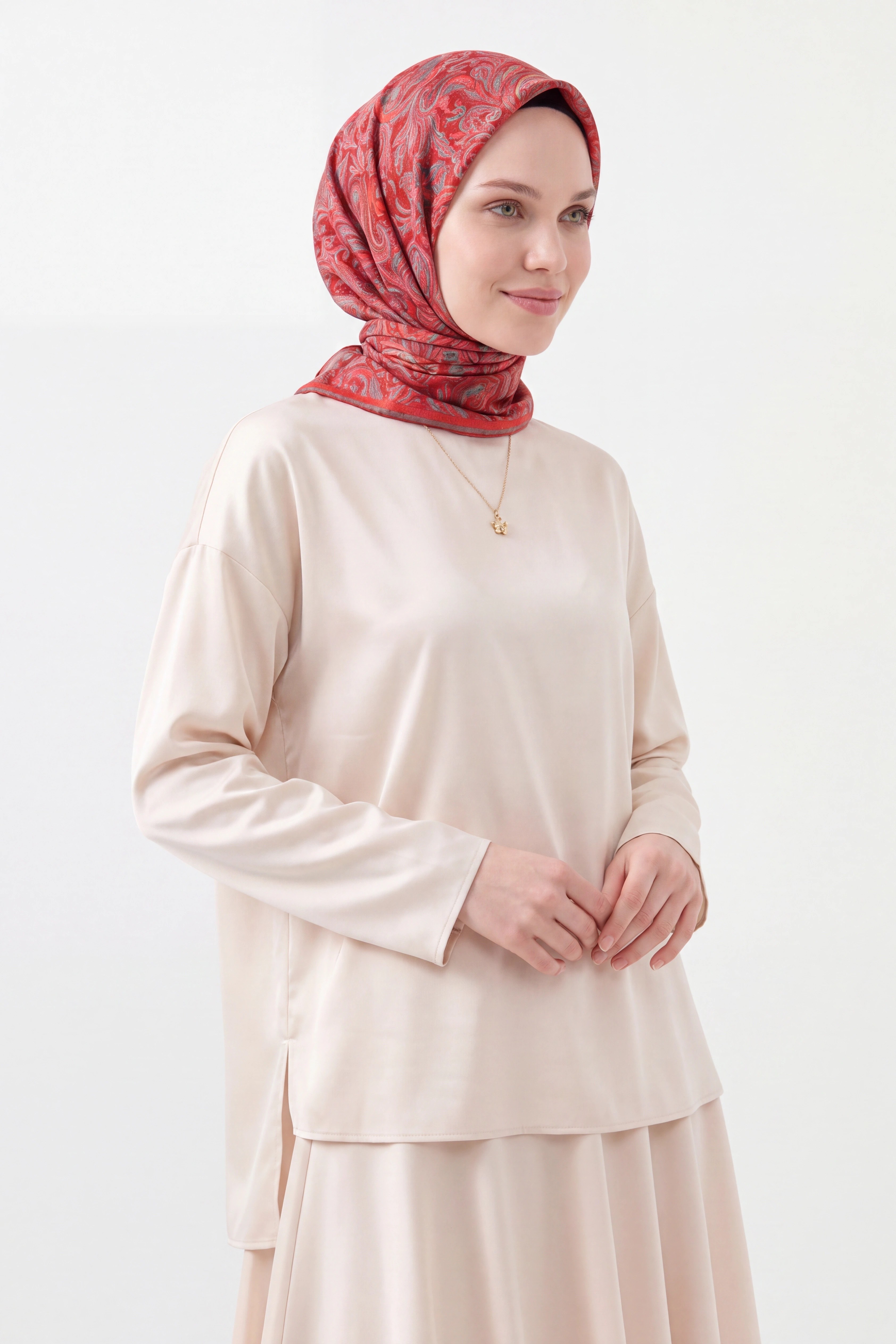 Soft Eşarp Paisley Koyu Kırmızı