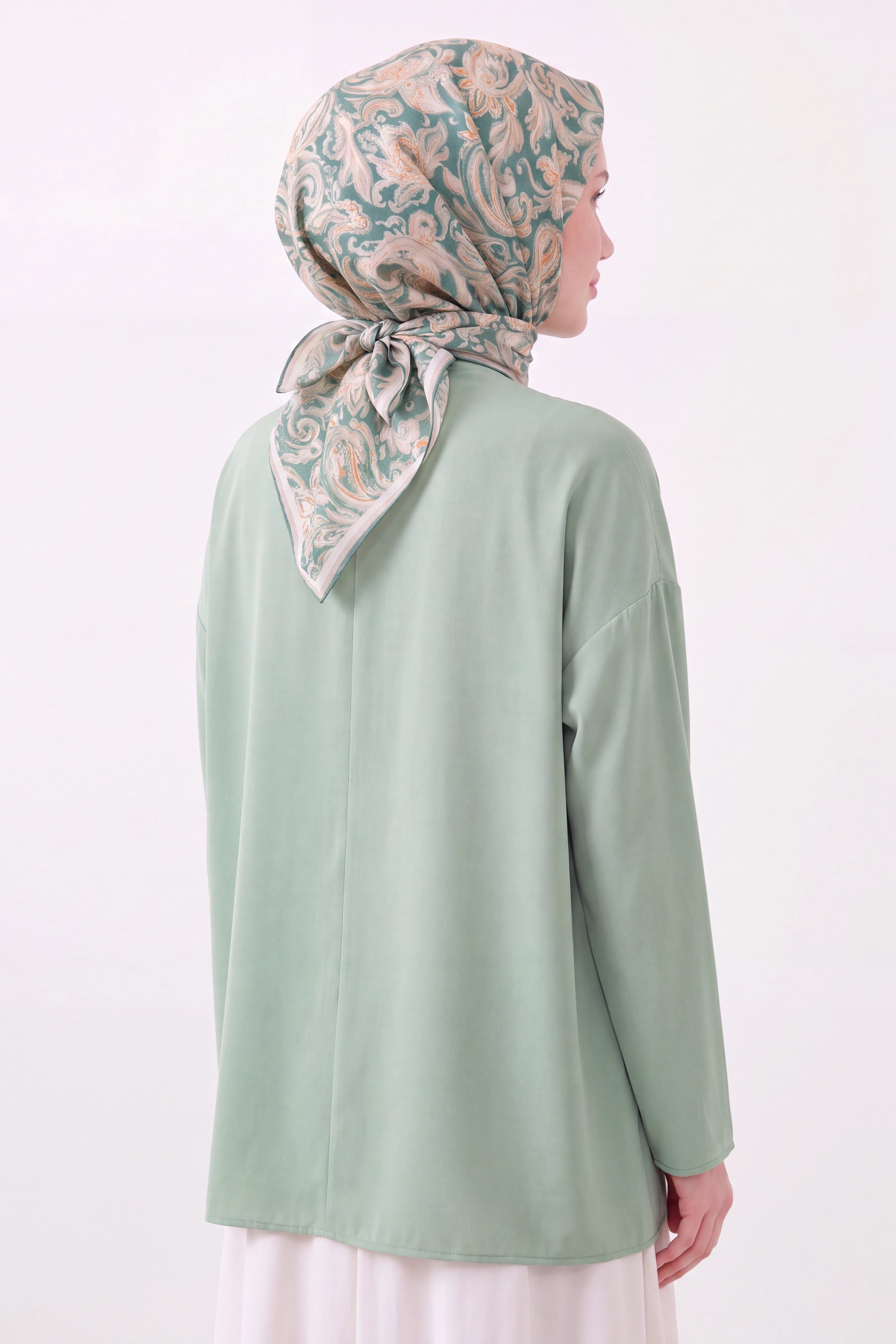 Soft Eşarp Paisley Mint Yeşili