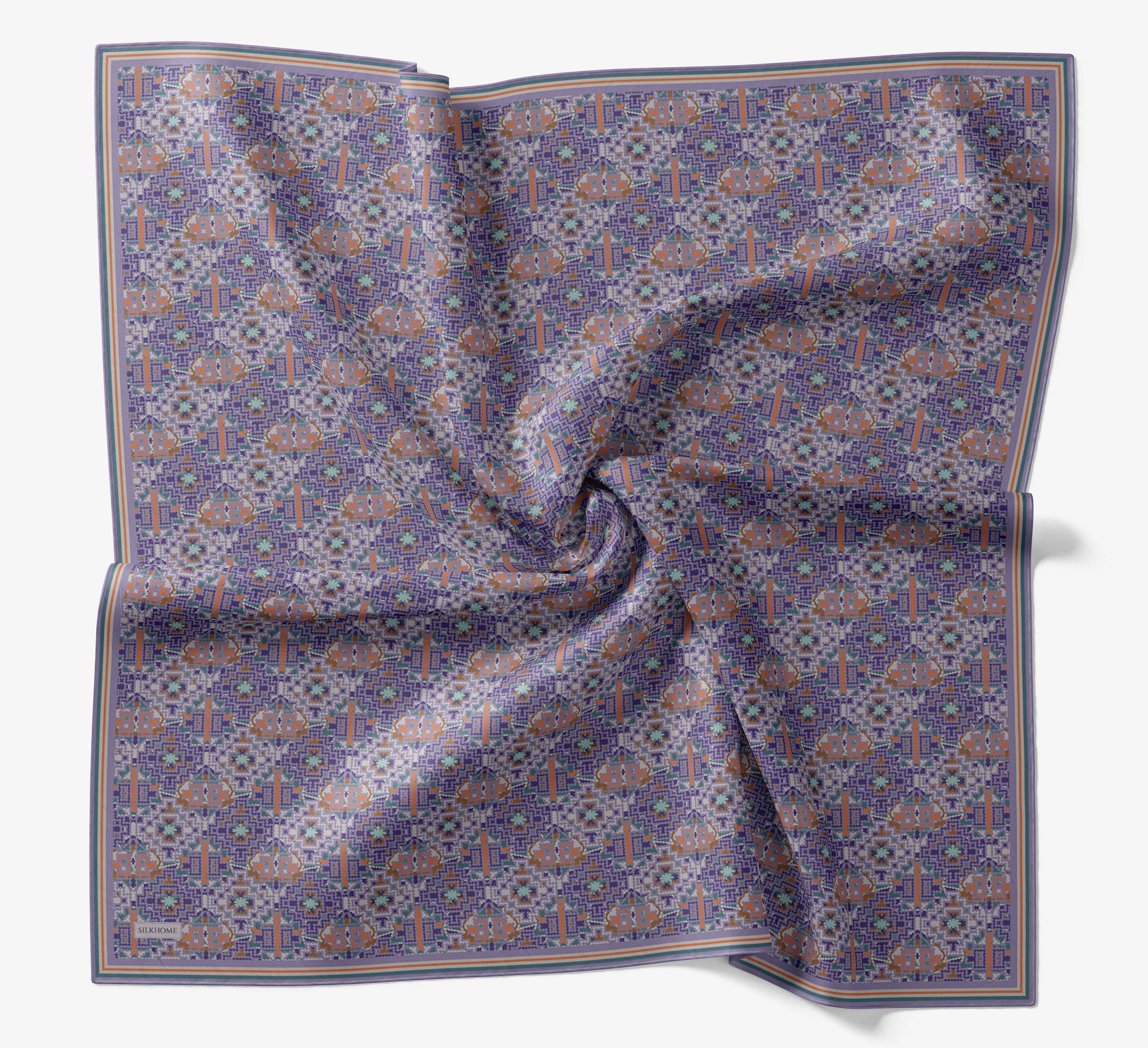 Soft Eşarp Pixel Ethnic Eflatun
