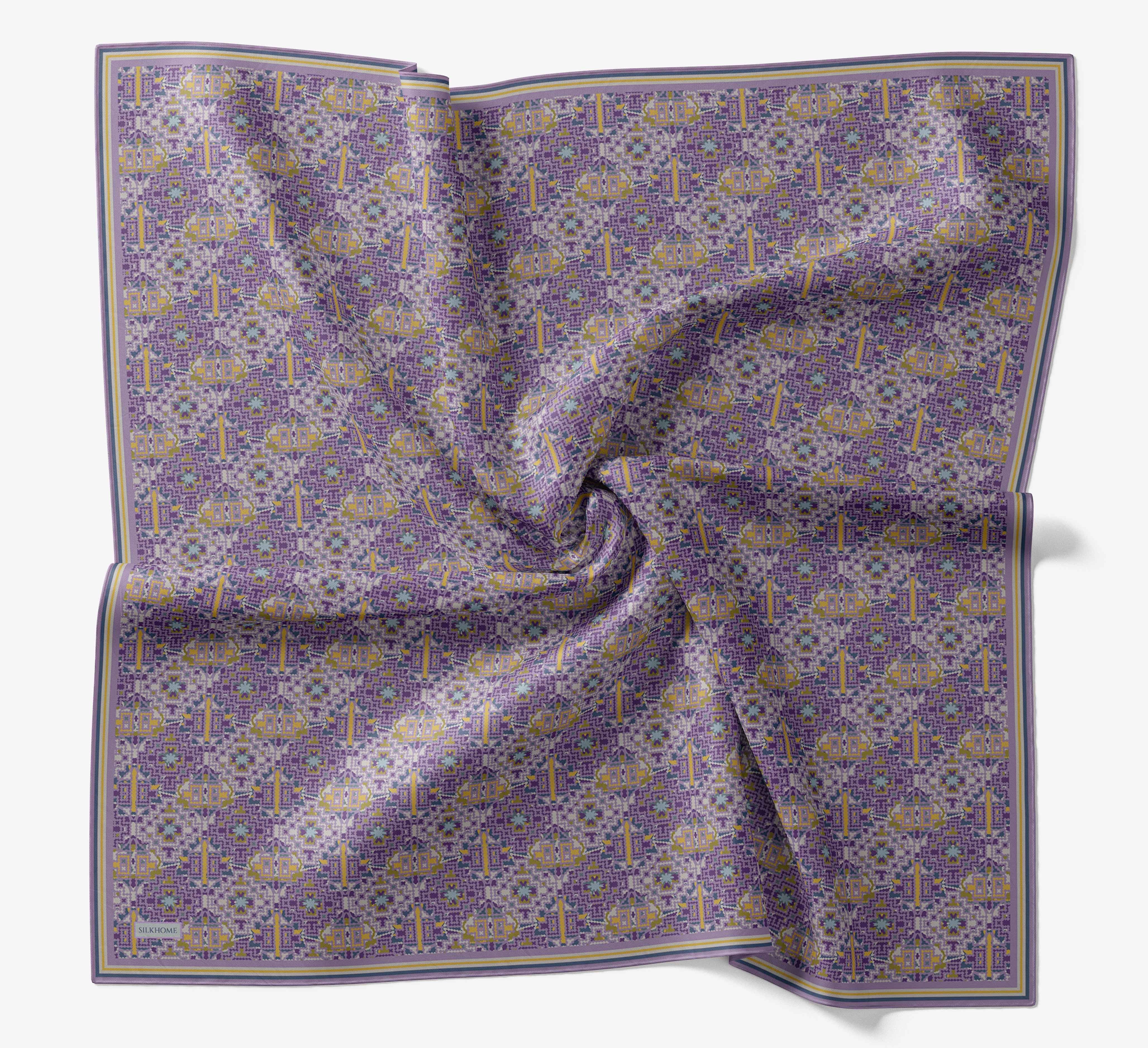 Soft Eşarp Pixel Ethnic Lila