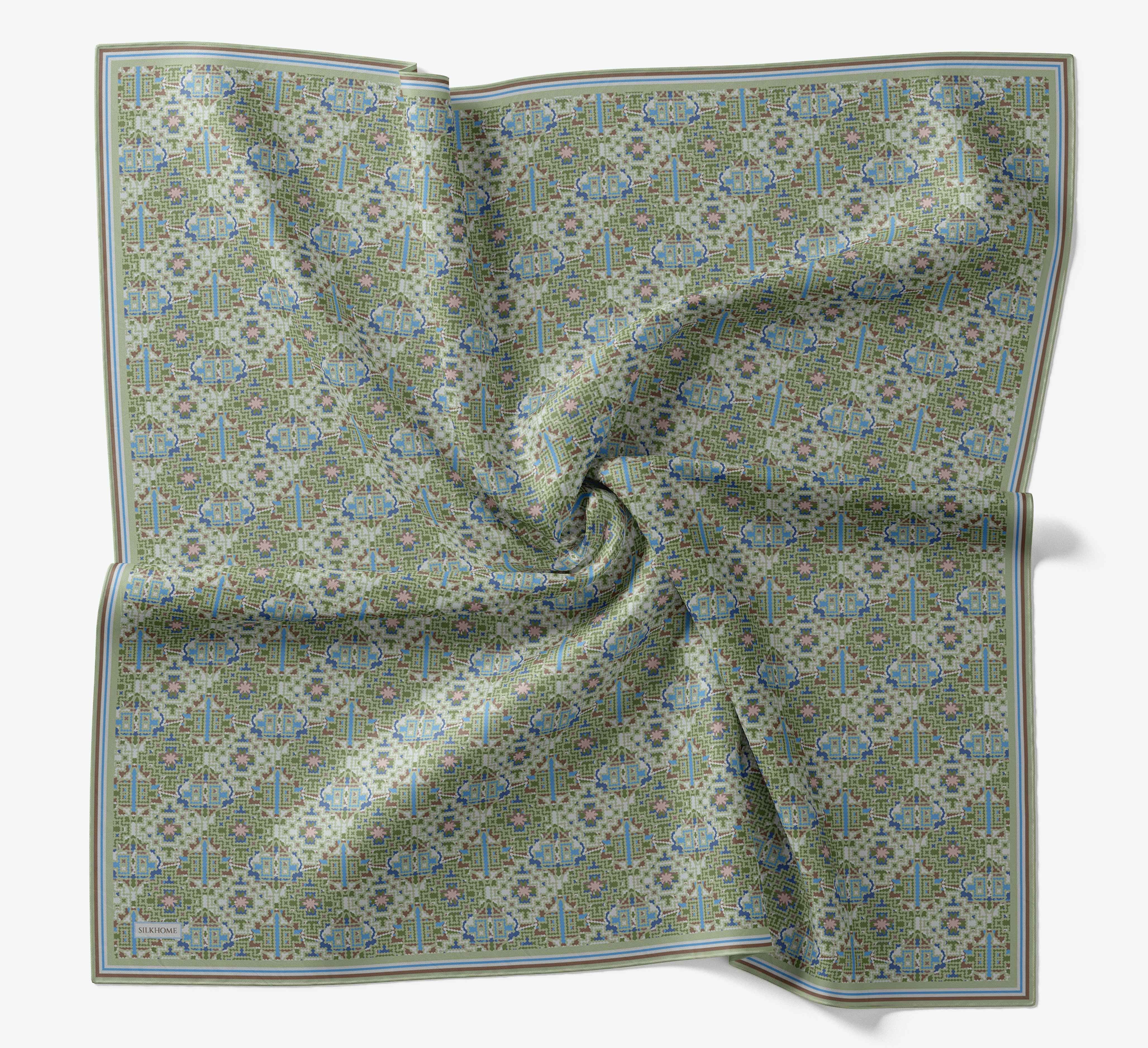 Soft Eşarp Pixel Ethnic Mint Yeşili