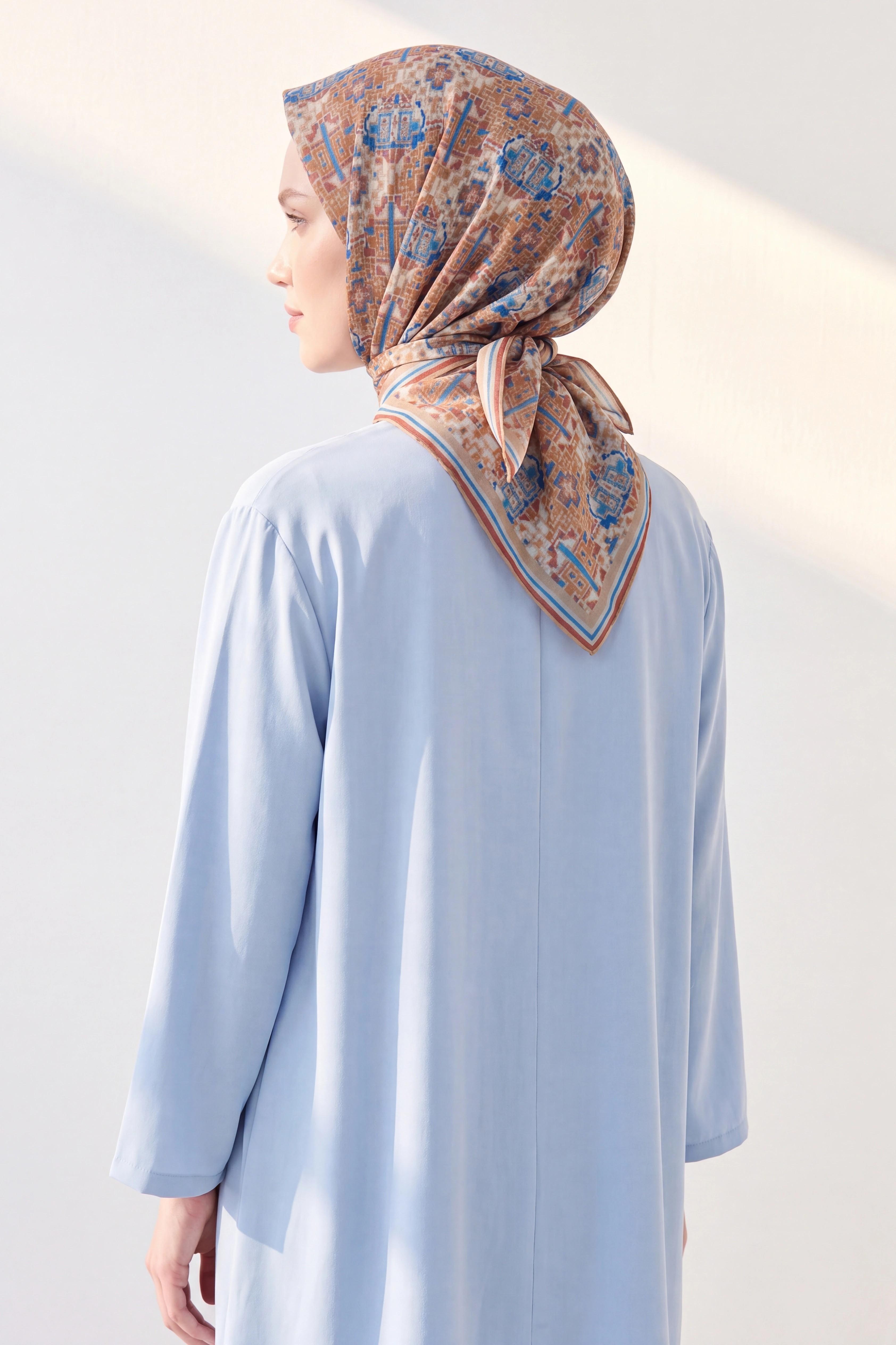 Soft Eşarp Pixel Ethnic Taba